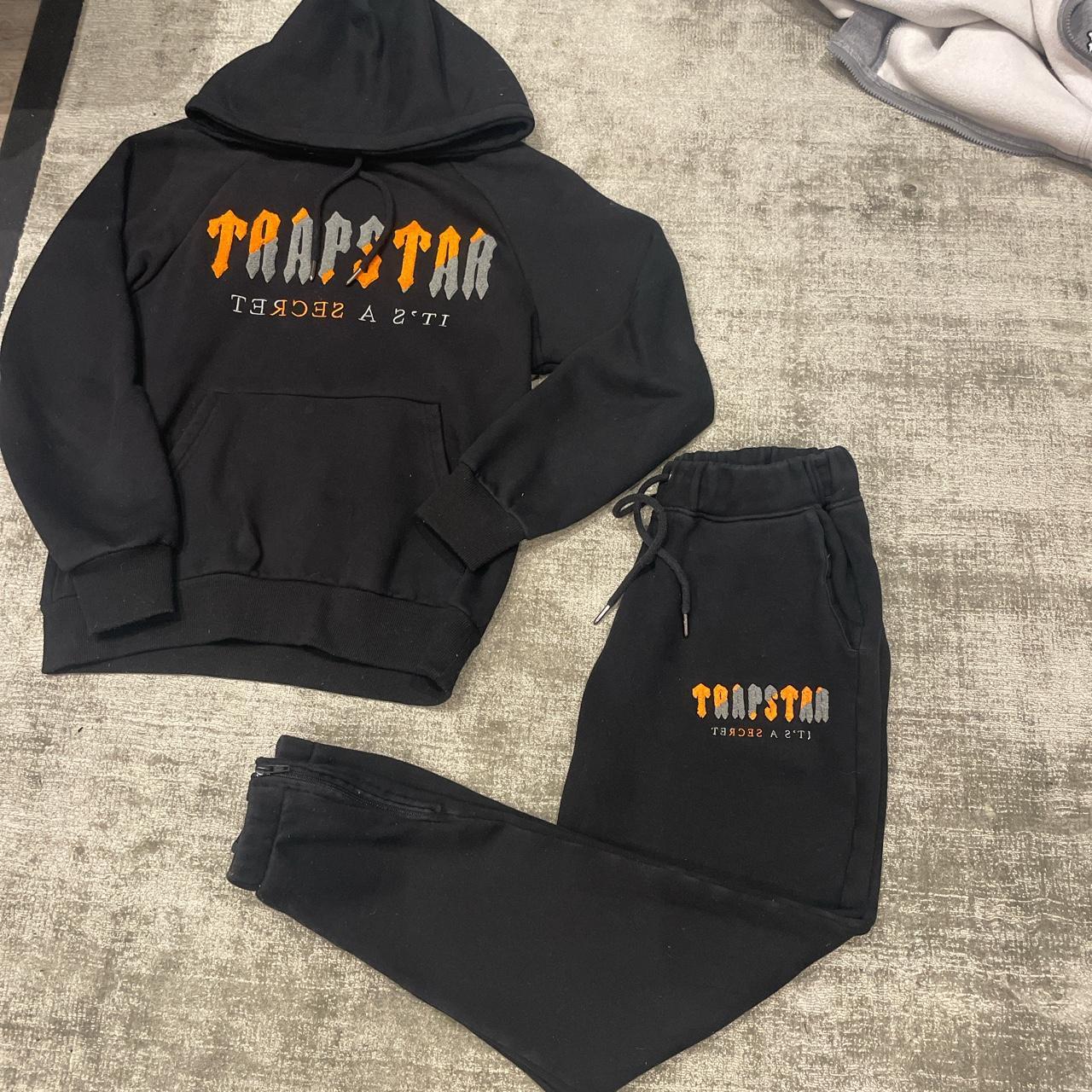 BLACK AND ORANGE TRAPSTAR TRACKSUIT…☢️ SIZE SMALL... - Depop