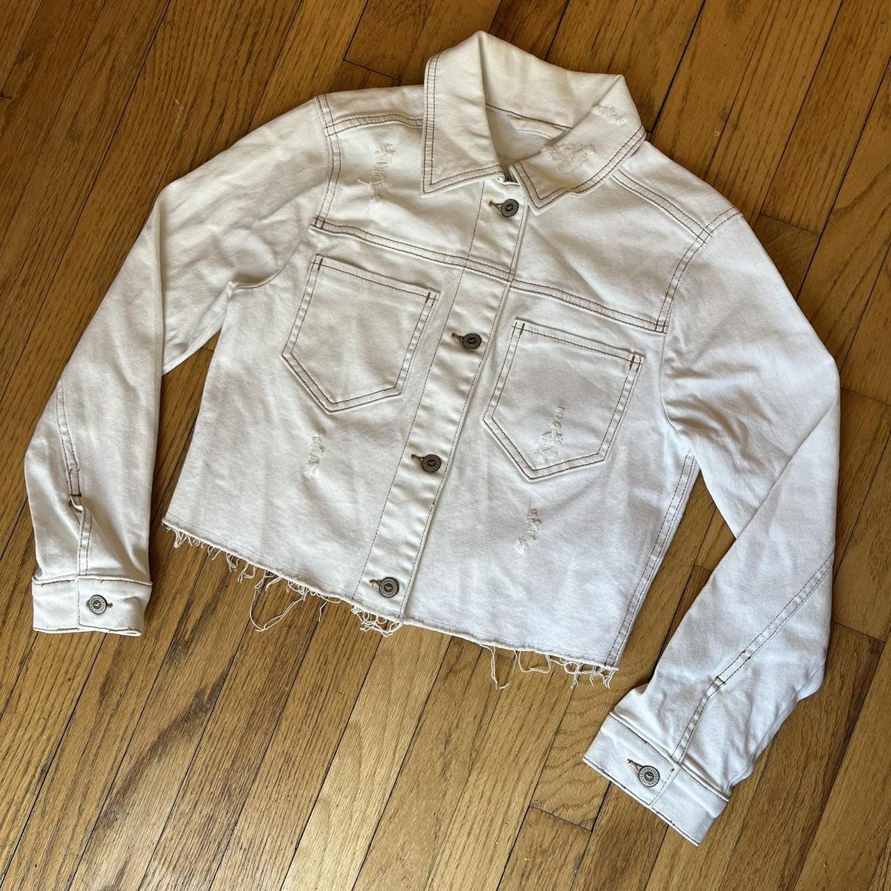 Hollister cropped denim on sale jacket