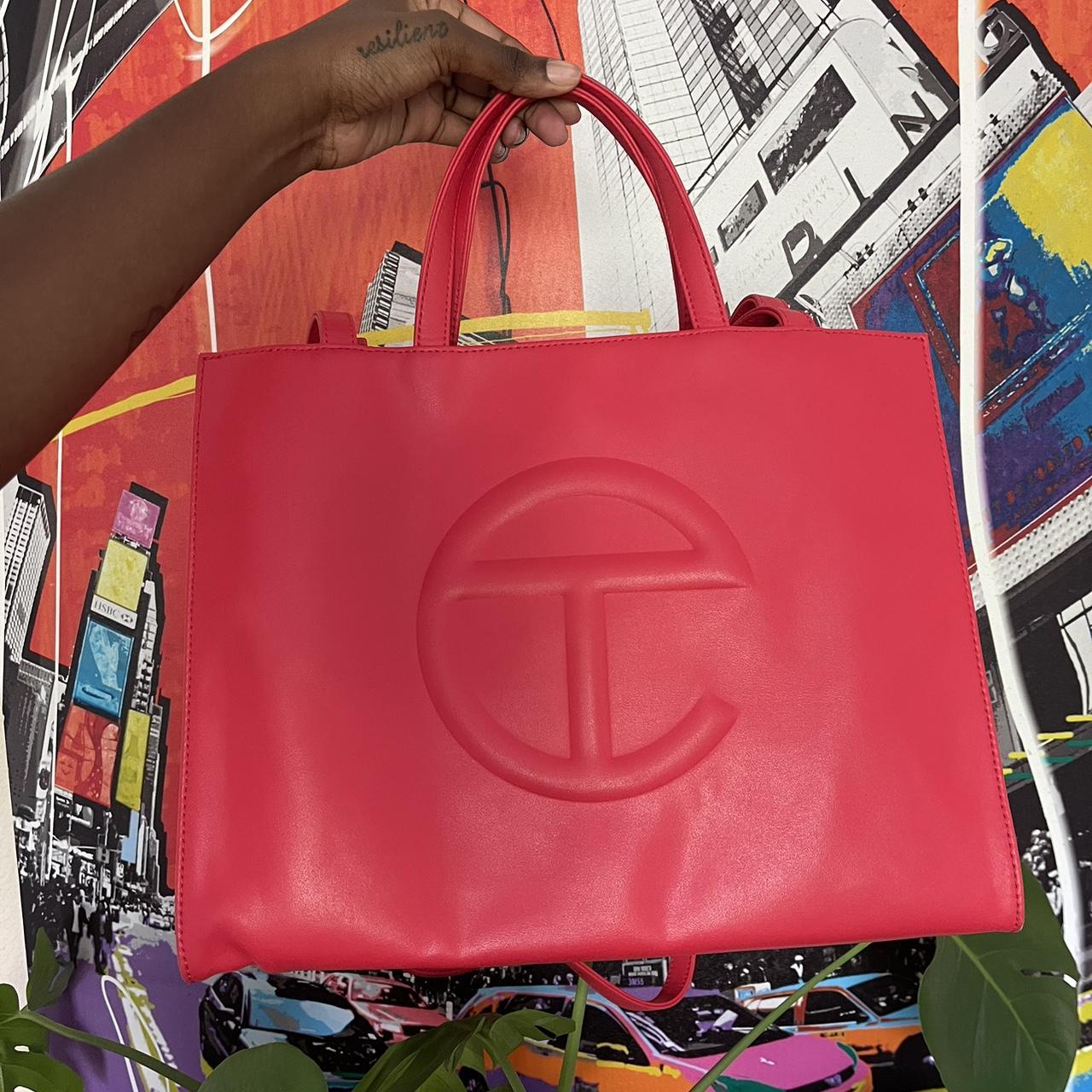 Telfar red medium shopping bag hot sale