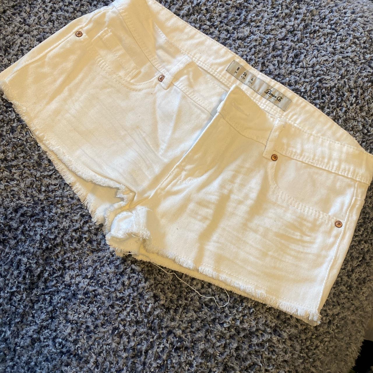 Denim white hot pants .. never worn, only tried... Depop