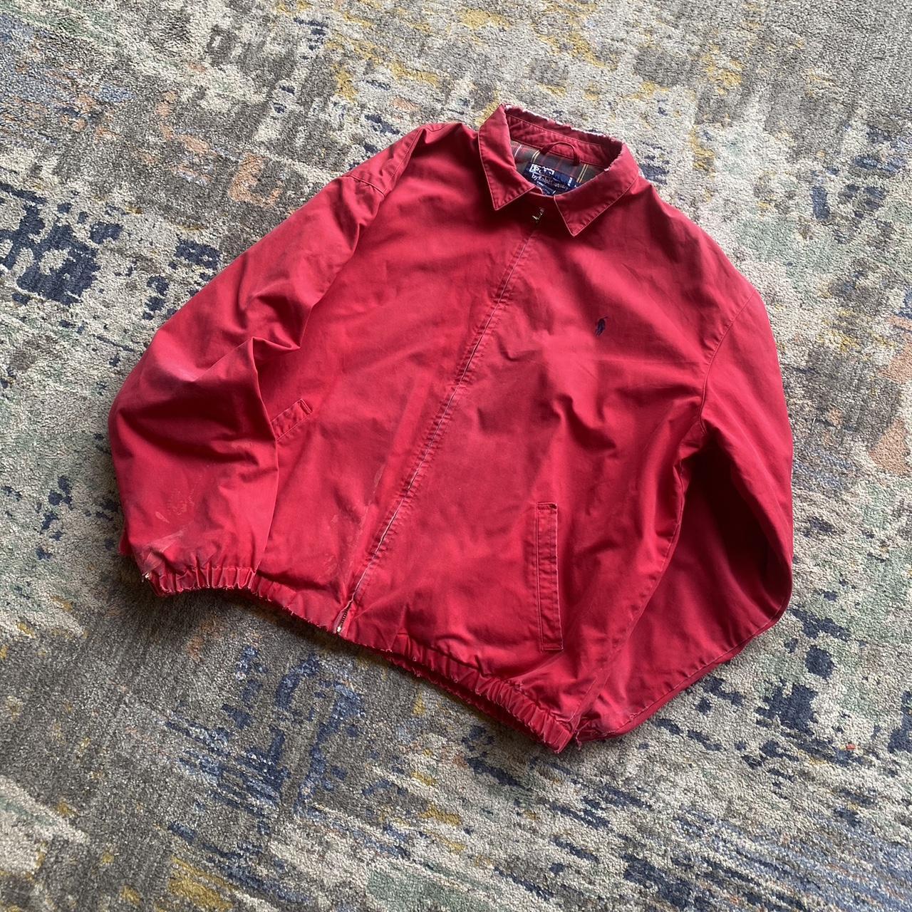 1990’s distressed polo Harrington jacket... - Depop