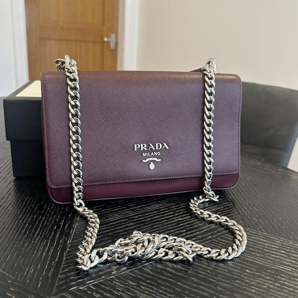 Prada Saffiano Tessuto Nylon Chain Shoulder. Depop