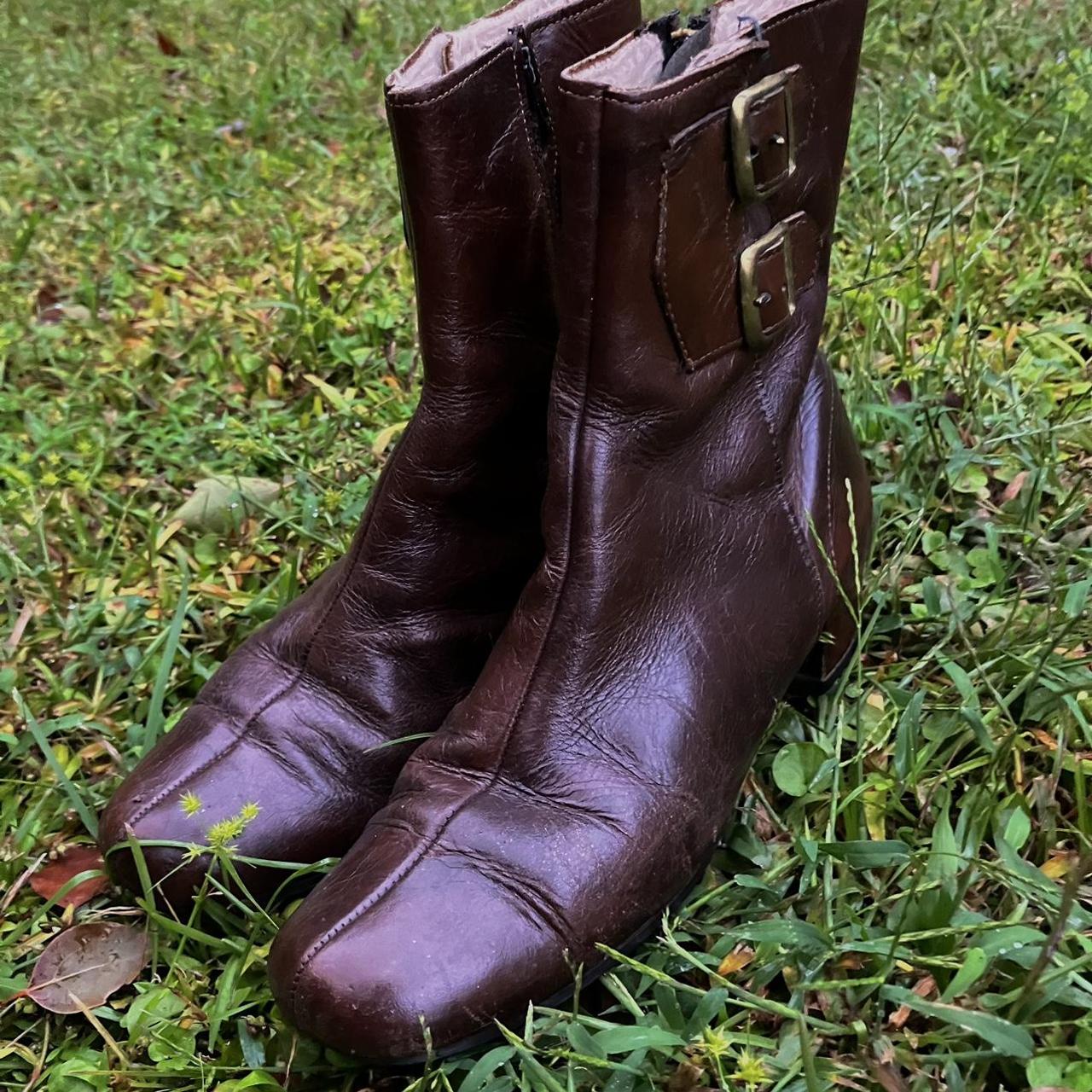 Vintage hush puppies boots! beautiful brown leather... - Depop