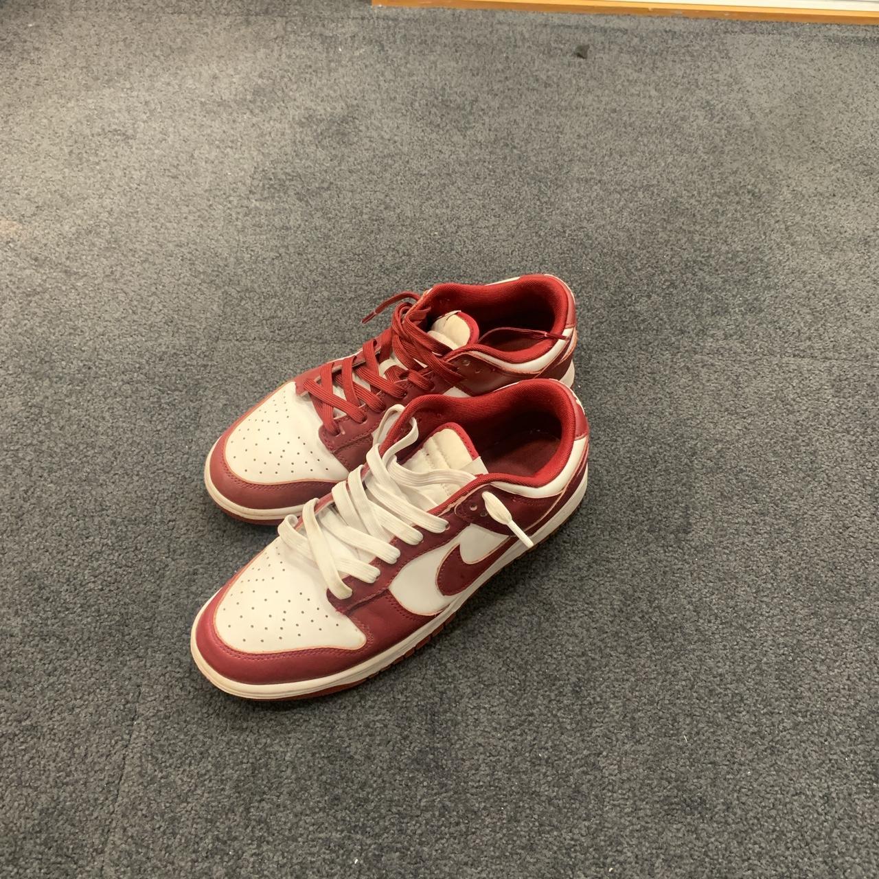 nike burgundy dunks - Depop