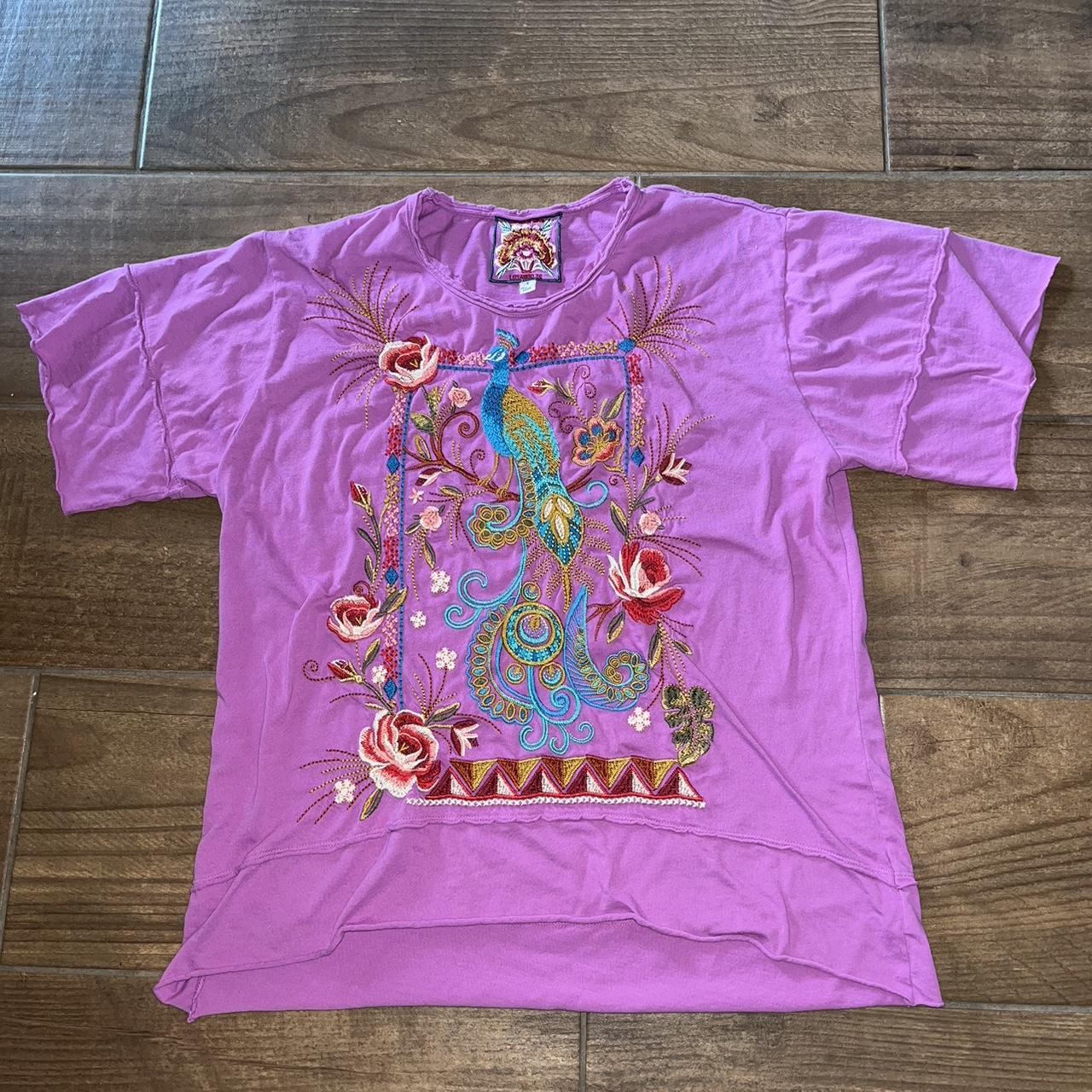 Johnny Was Embroidered Peacock Tee Size Small Like... Depop