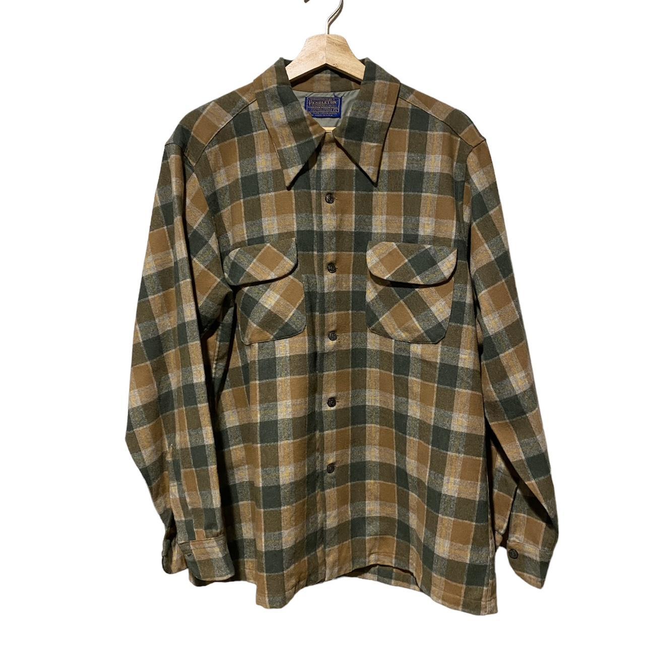 Vintage 70's PENDLETON Men's Virgin Wool Green... - Depop