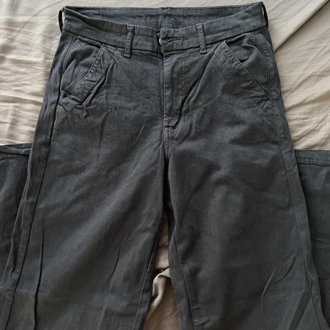 american eagle black trouser pants size 6, length... - Depop