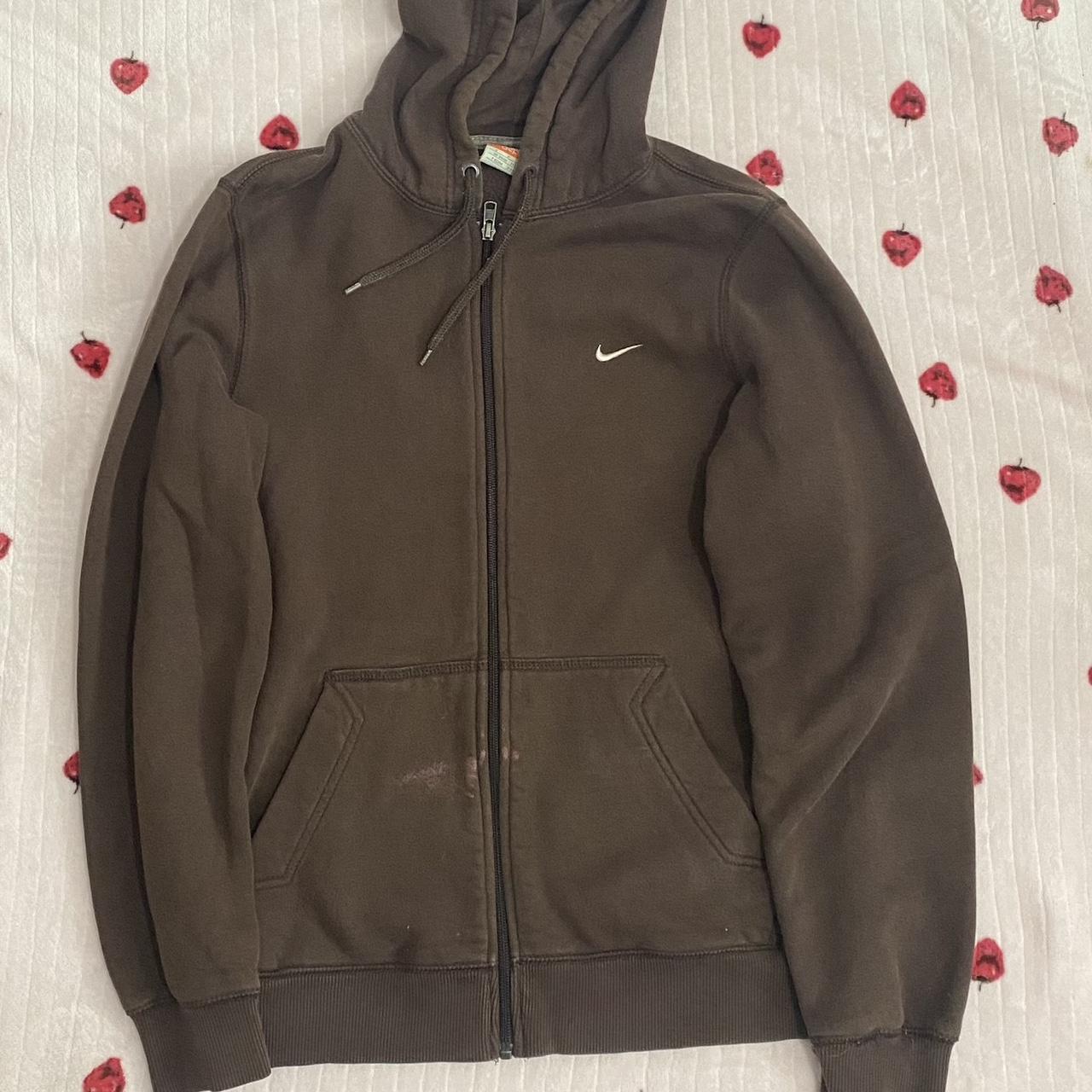 Nike zip up hoodie Vintage brown Nike zip up hoodie... - Depop