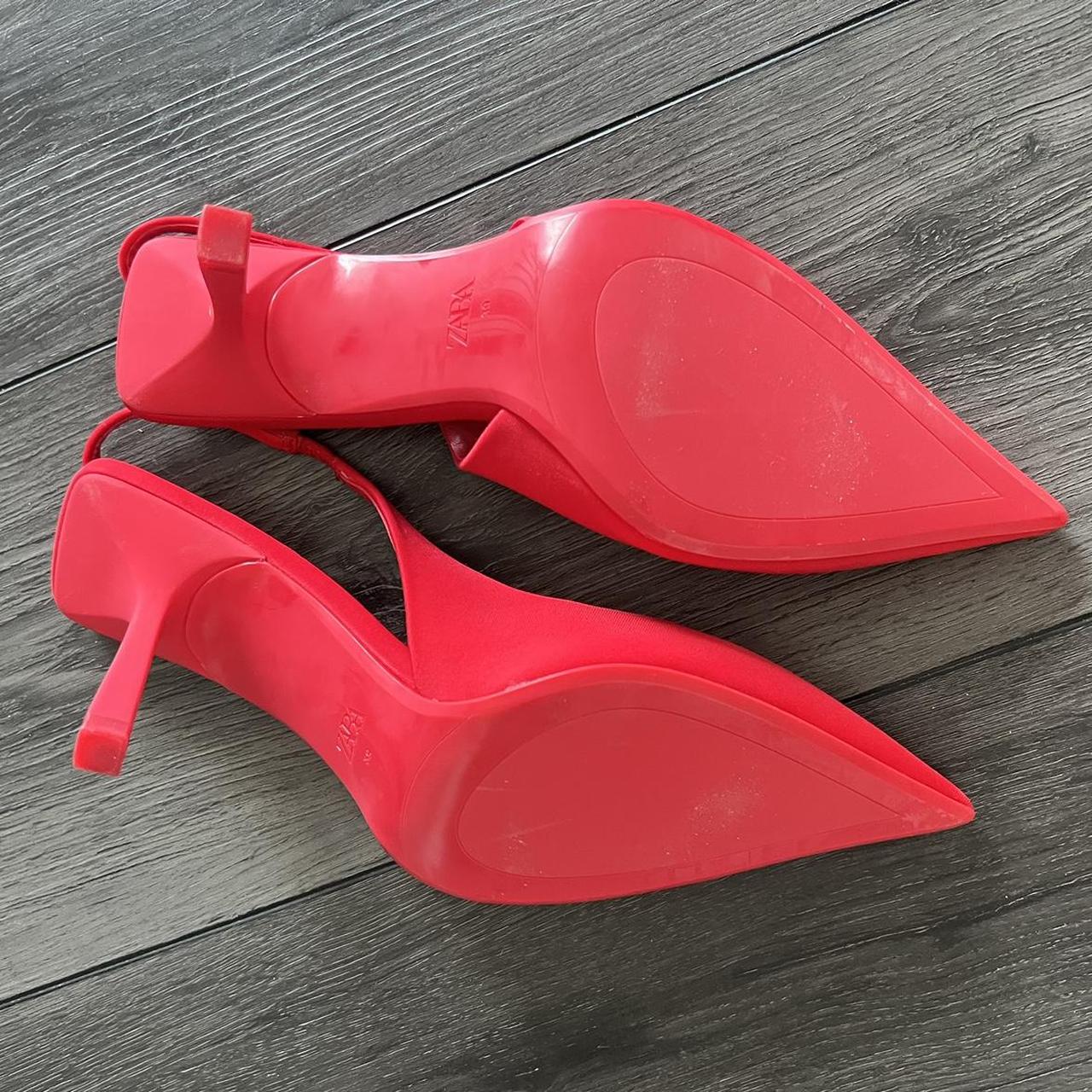 zara red pumps never worn - Depop