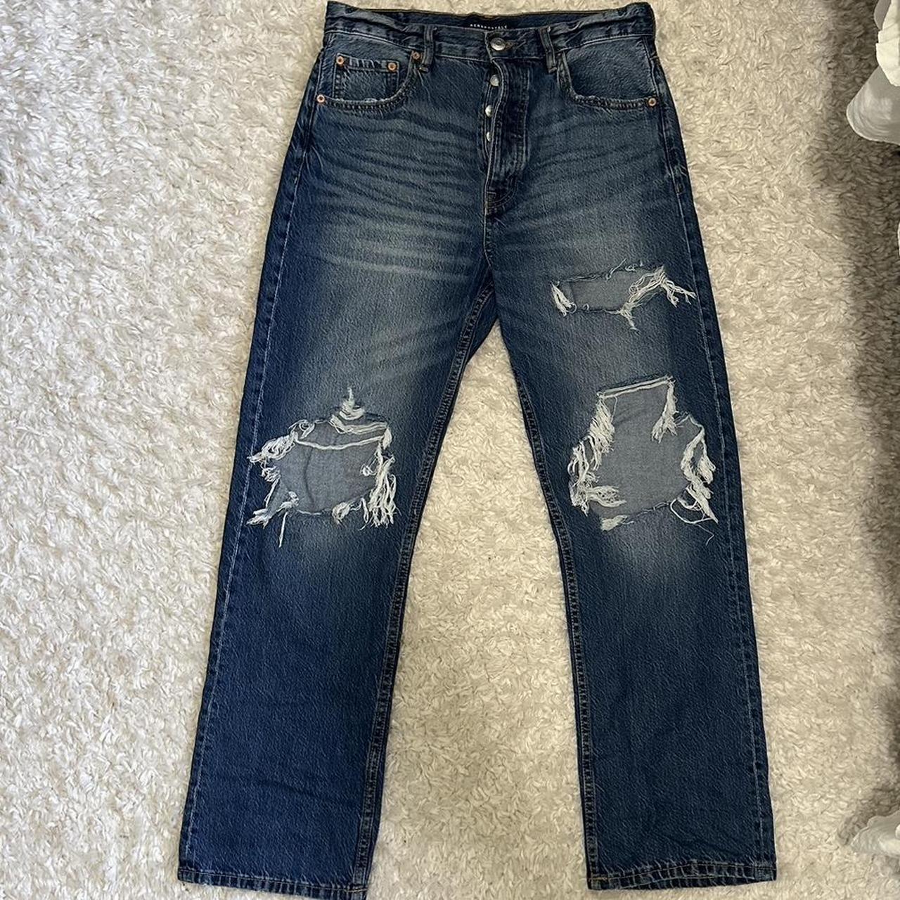 Dark Wash S Baggy Ripped Jeans Aeropostale Size Depop