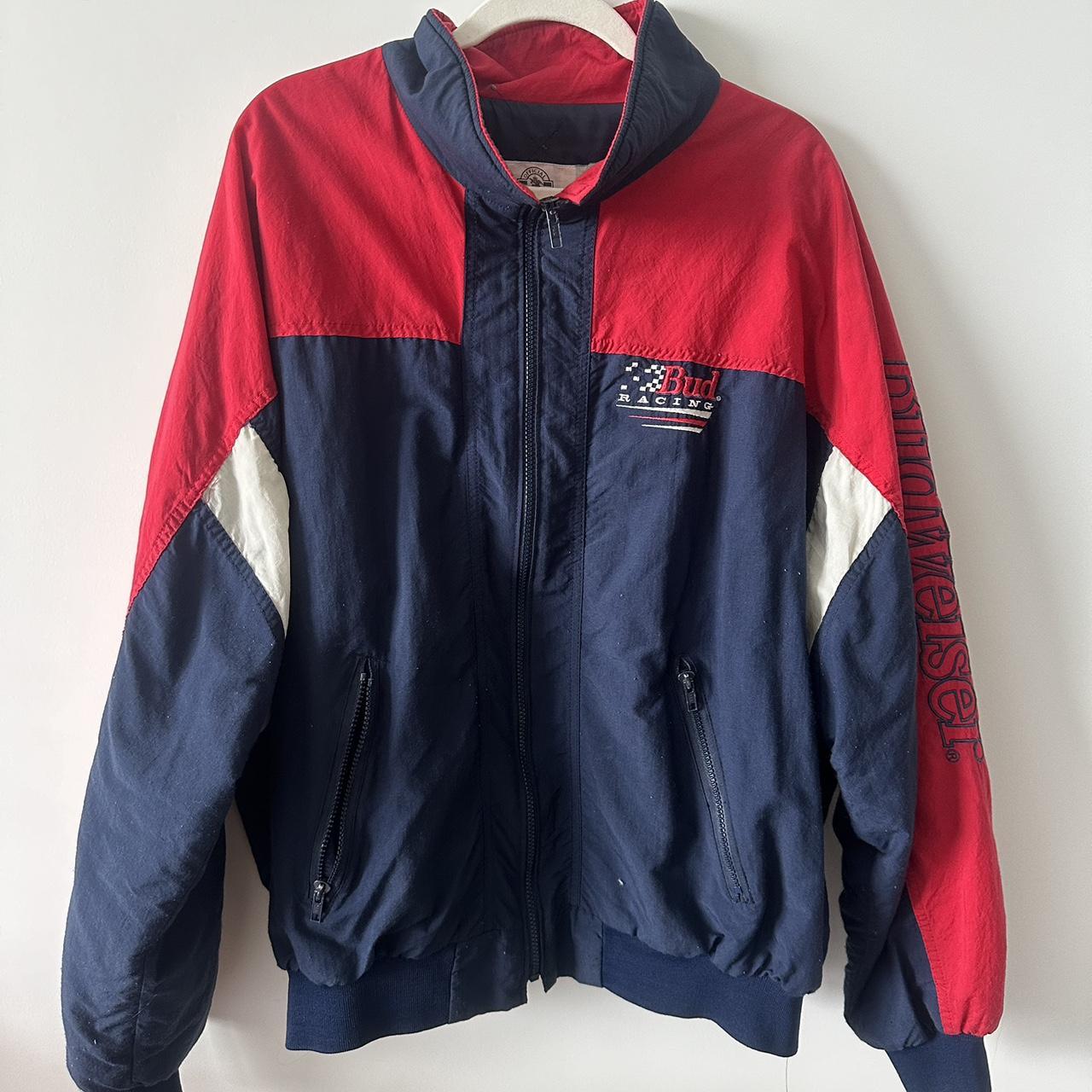 激レア　Budweiser Racing Jacket Reversible Vintage Budweiser NASCAR Racing Leather Reversible Jacket - Etsy