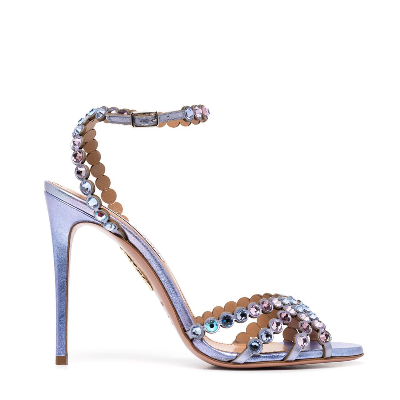 aquazzura silver heels