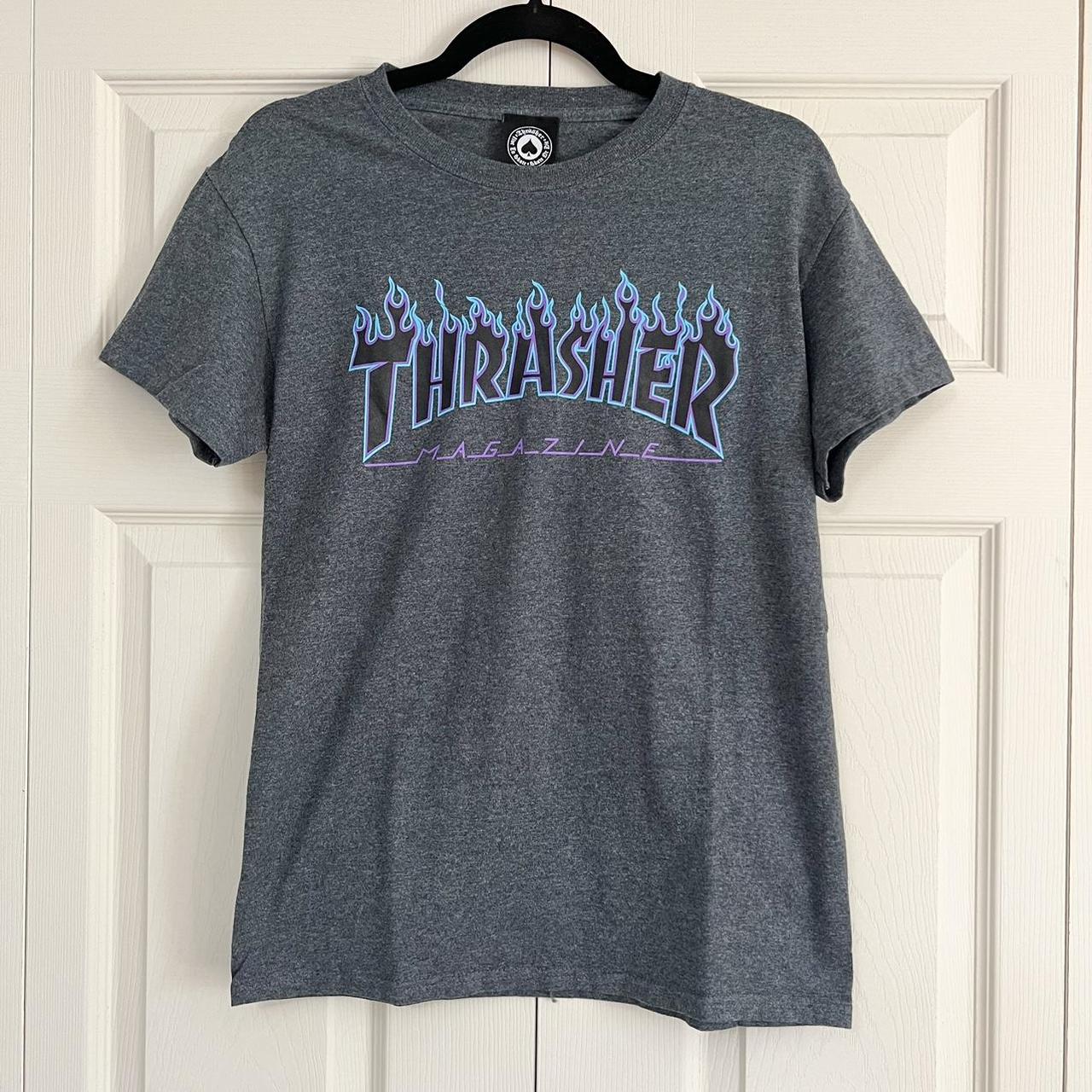 Grey and clearance purple thrasher shirt