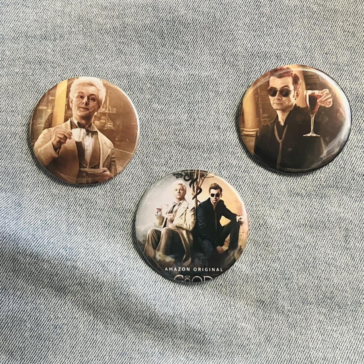 Good Omens pin set (comes in three). All pins are... - Depop