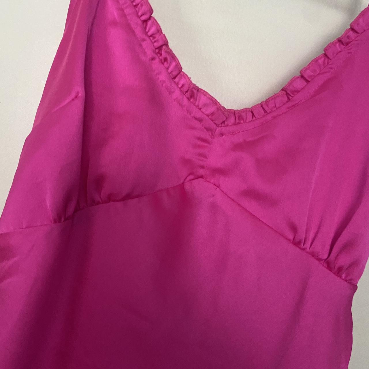 Long hot pink dress! - Size small, new condition... - Depop