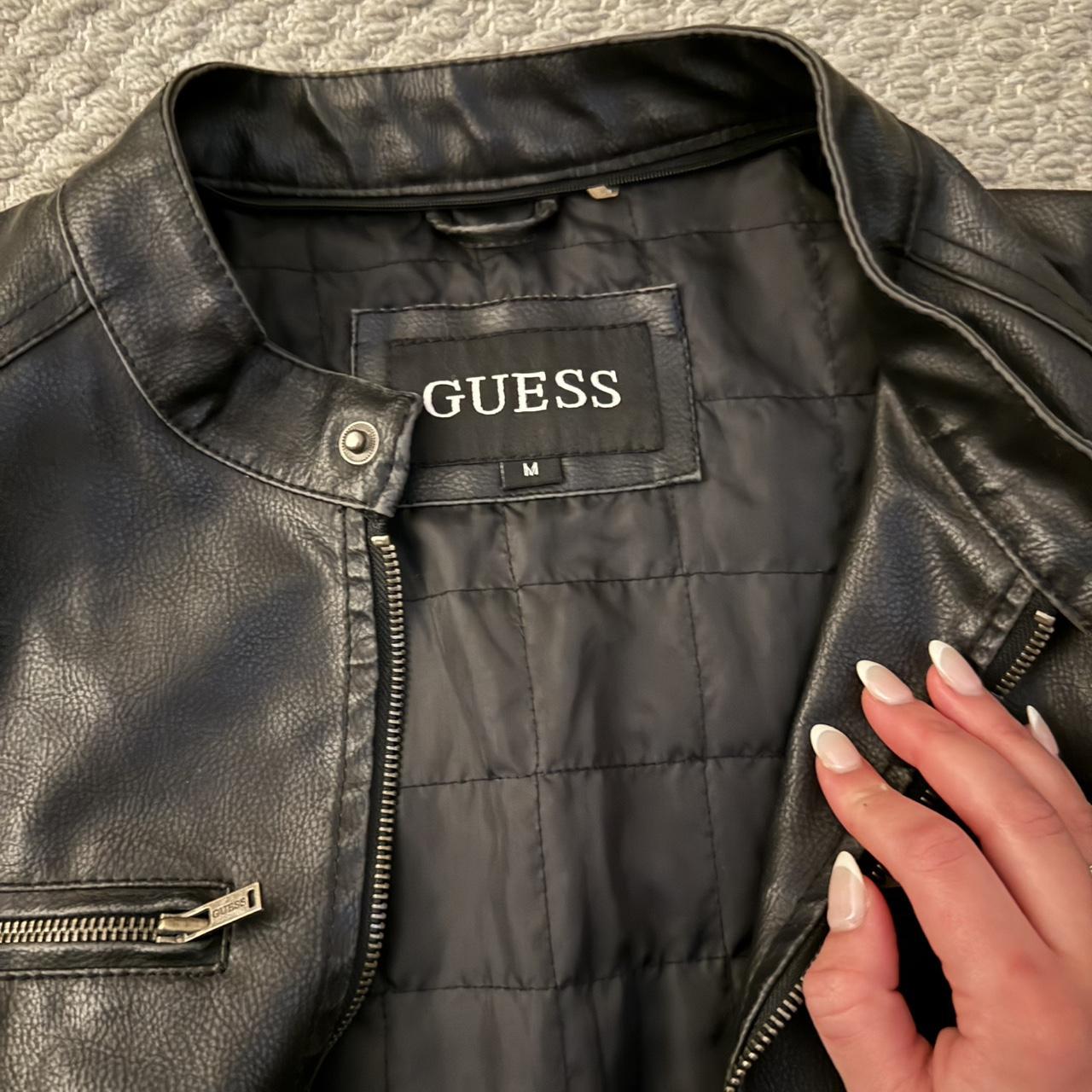 Vintage Guess Mens Leather Jacket Prestine Condition Depop