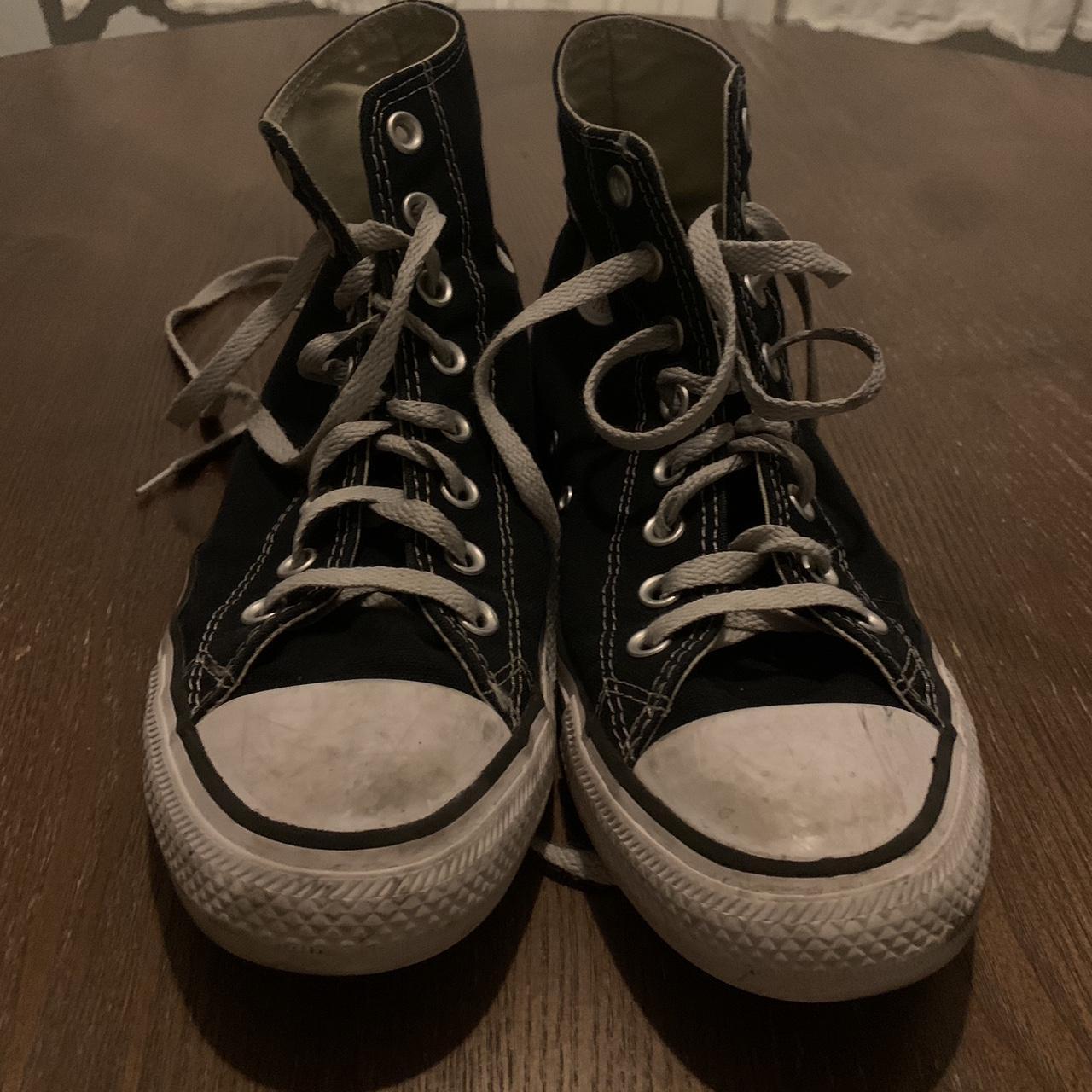 Black Converse All Star -a bit worn, markings shown... - Depop