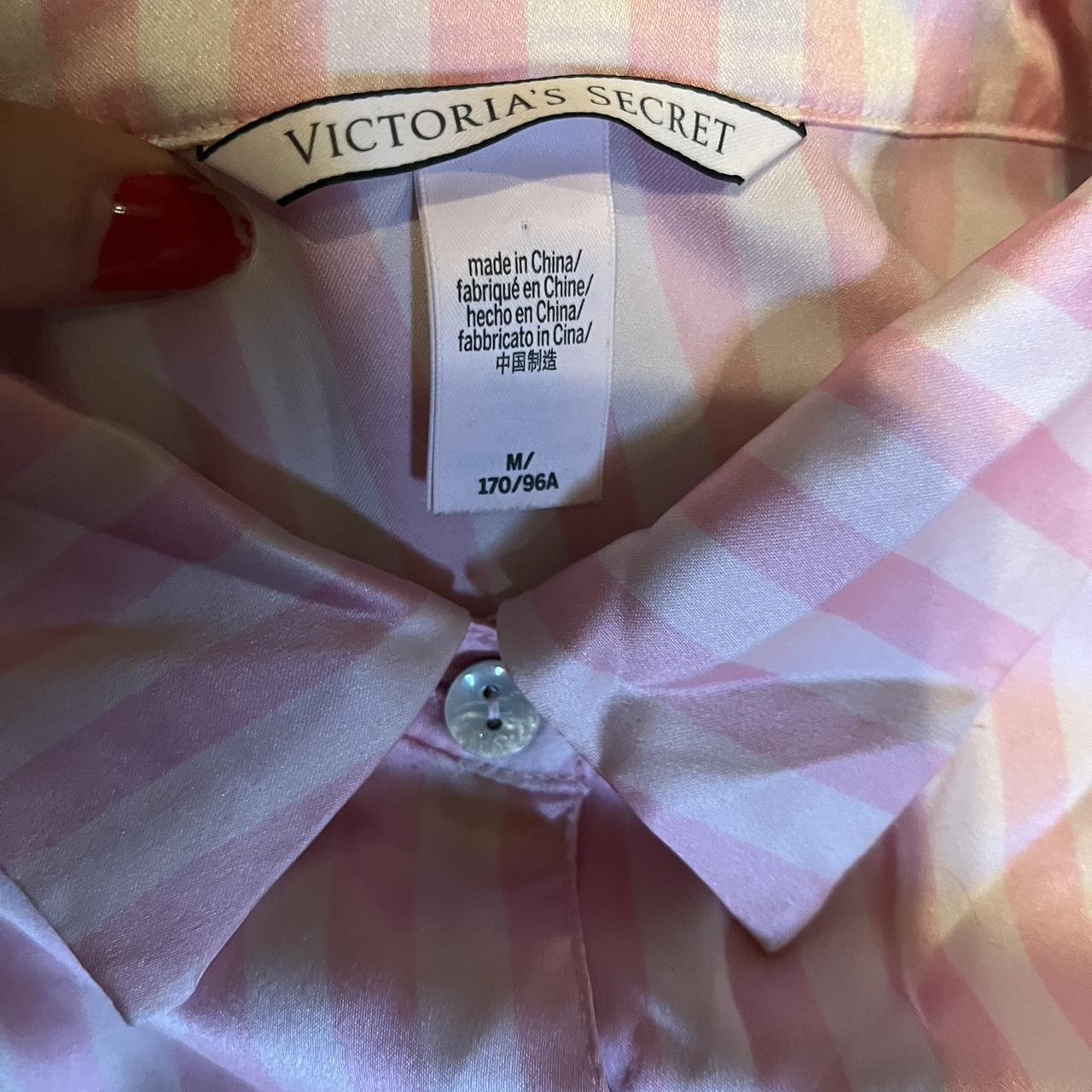 Classic striped Victoria’s Secret silky pajama set... - Depop