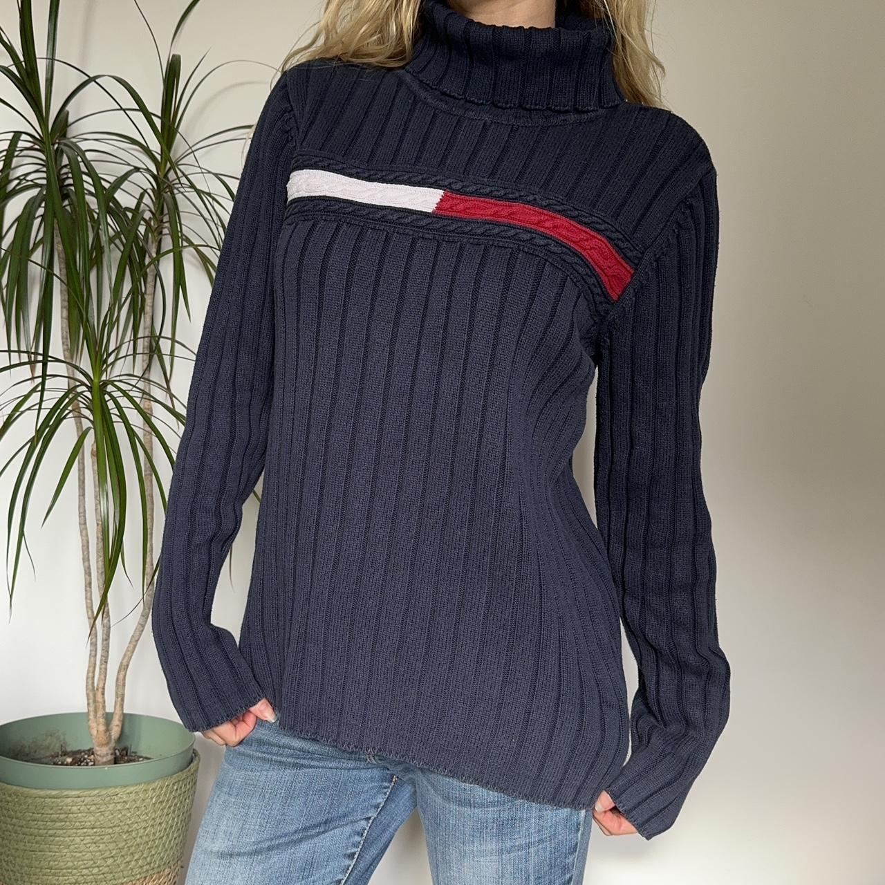 Turtleneck Sweater Tommy Hilfiger Navy Jumper Womens TOMMY
