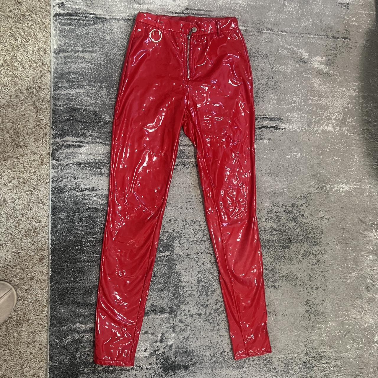 Fashionnova faux red leather pants Great Depop