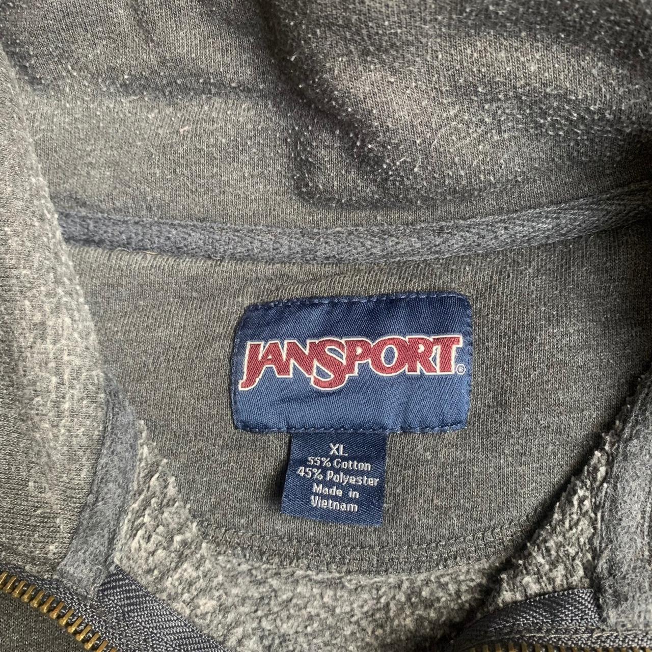 Jansport 1/4 Zip USA University Sweatshirt Grey... - Depop