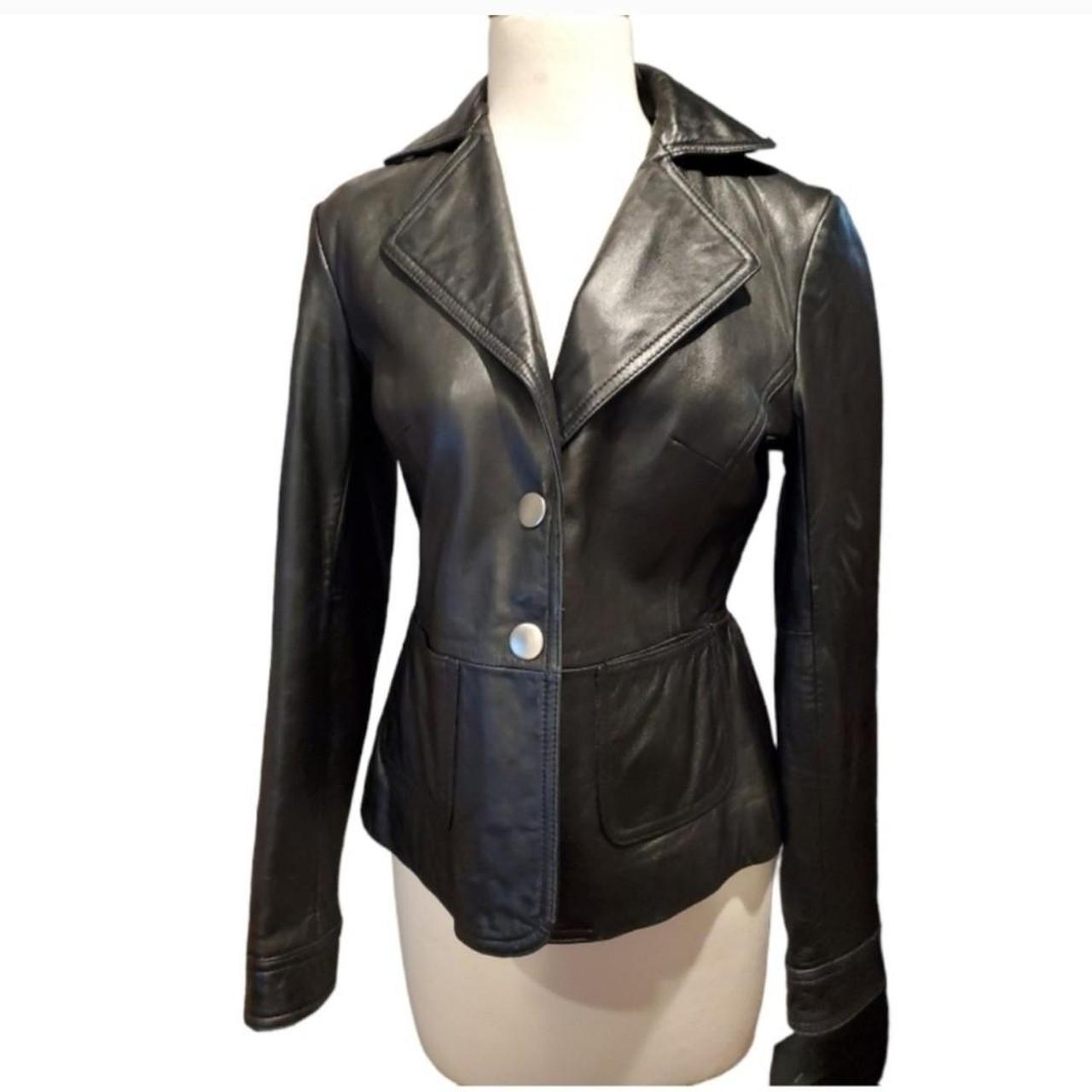 Mossimo Leather Jacket Snap XS