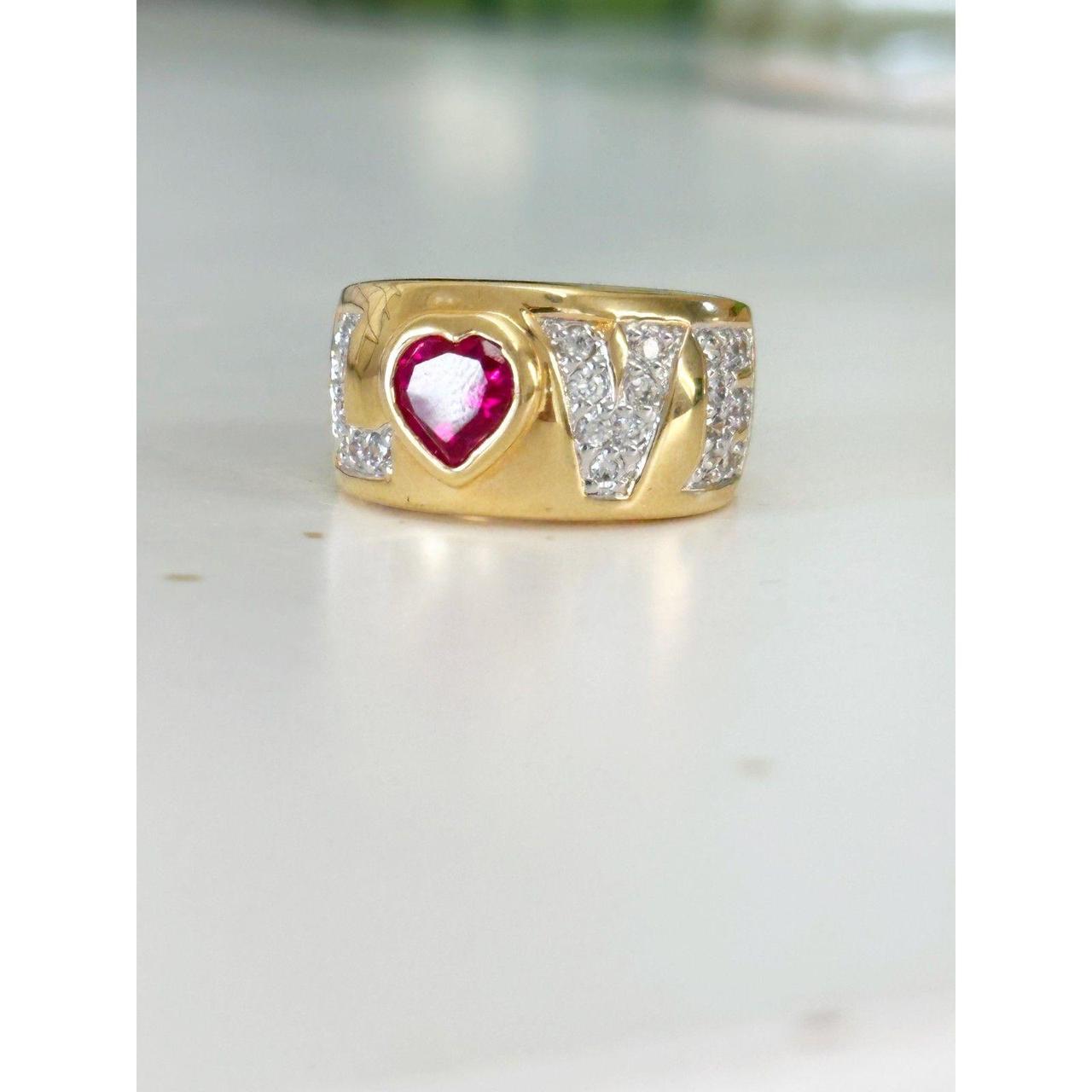 Source Unknown Women's Ring - Gold/Red – Wide gol… - image 5