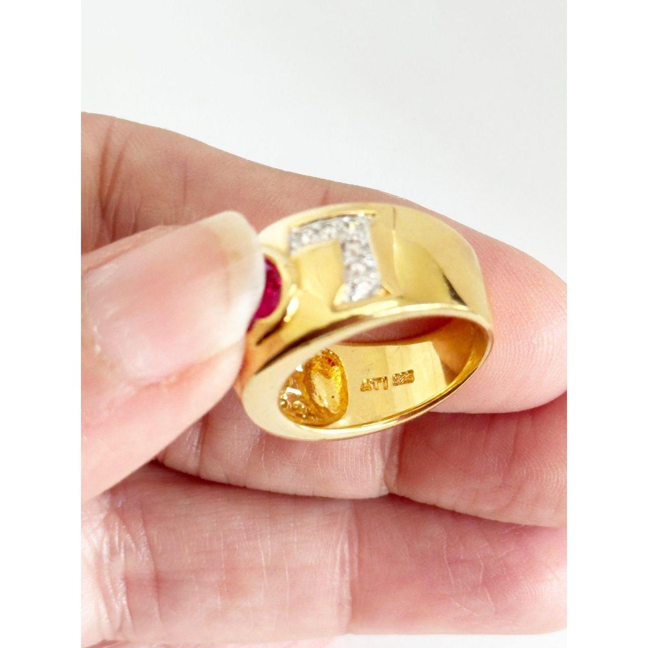 Source Unknown Women's Ring - Gold/Red – Wide gol… - image 4