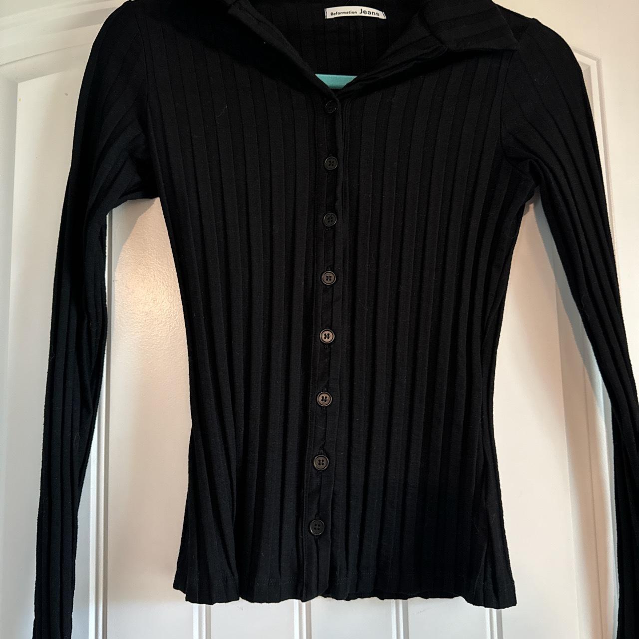 Black reformation button up top. Perfect for work or... - Depop