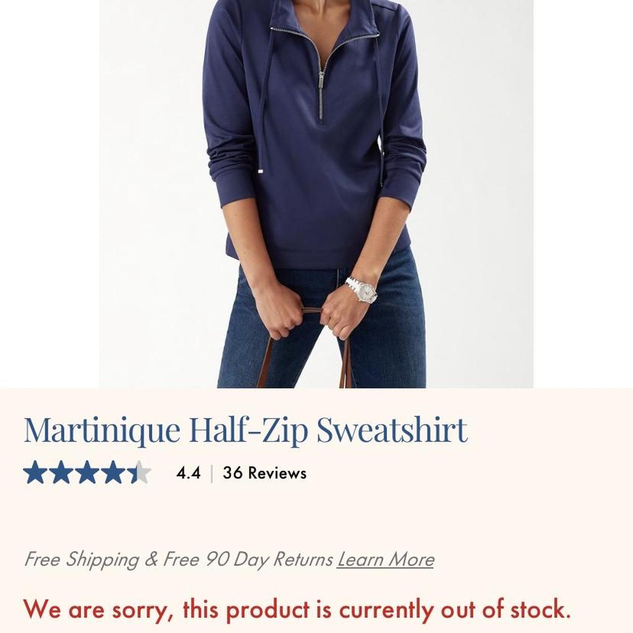 martinique half zip sweatshirt