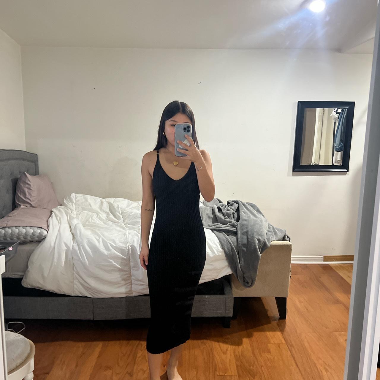 black with gold glitter bershka maxi dress size xs... Depop