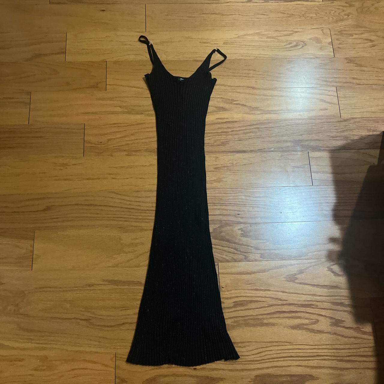 black with gold glitter bershka maxi dress size xs... Depop