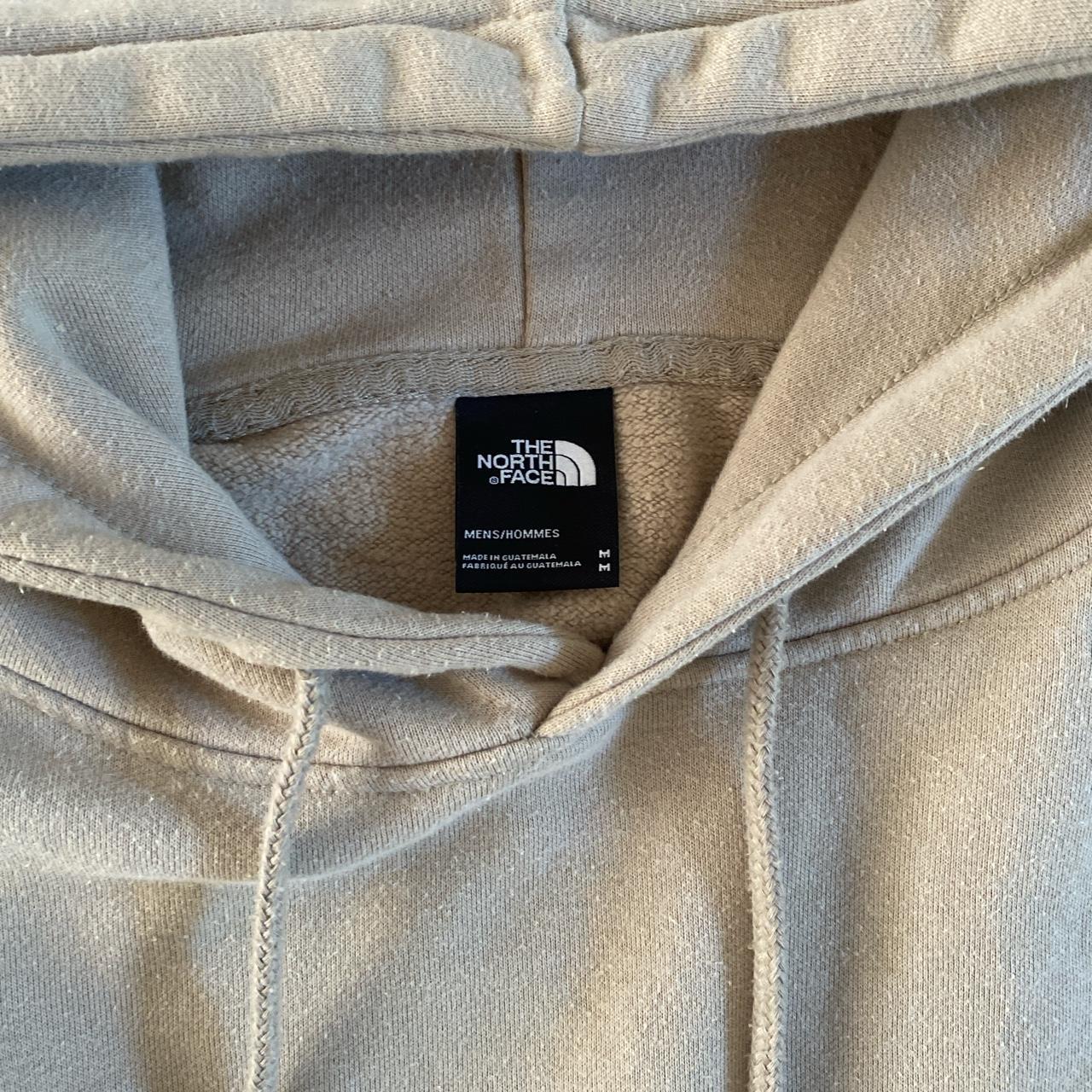 NorthFace hoodie: -cream colour with NorthFace... - Depop