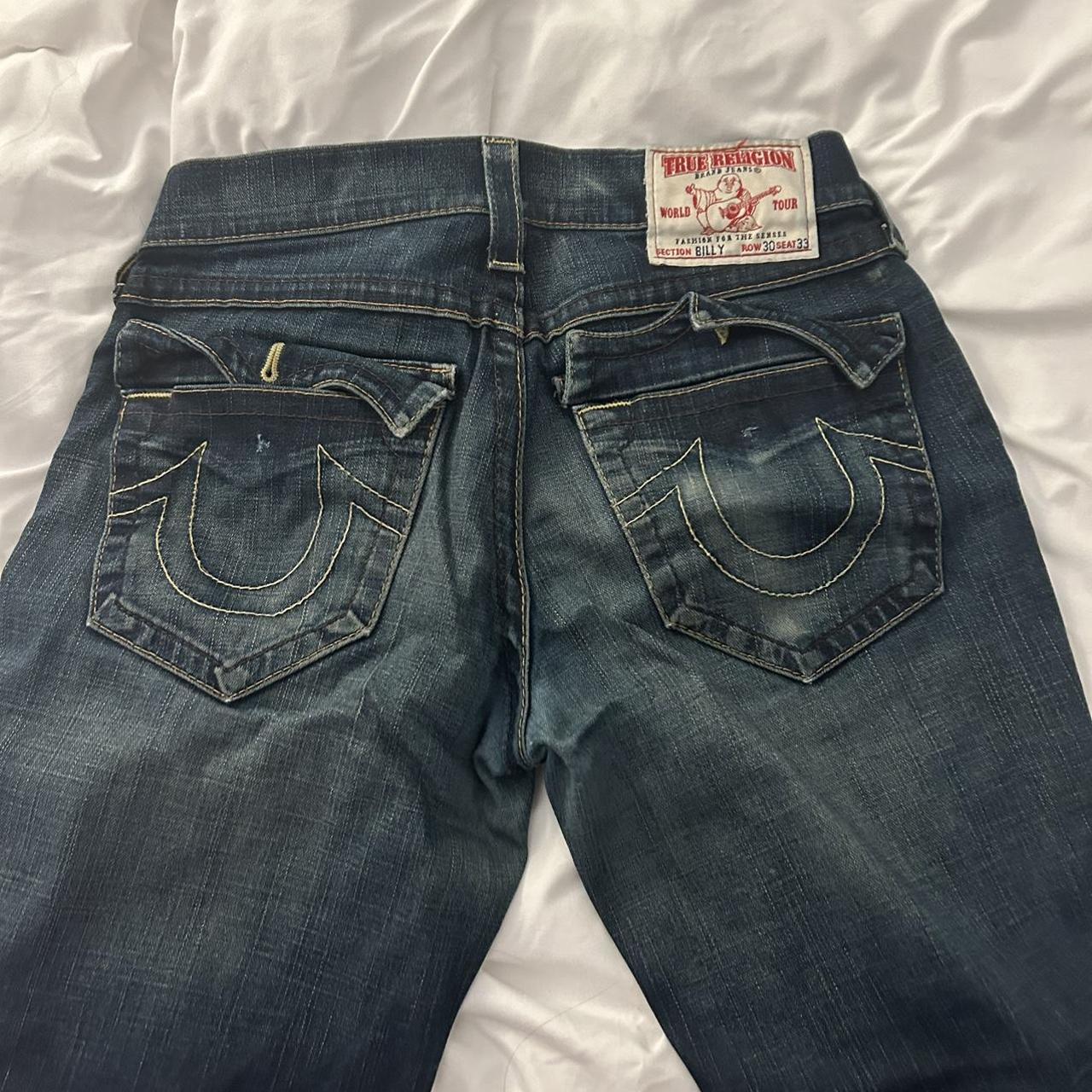 Vintage True Religion Jeans cute logo patch on da... - Depop