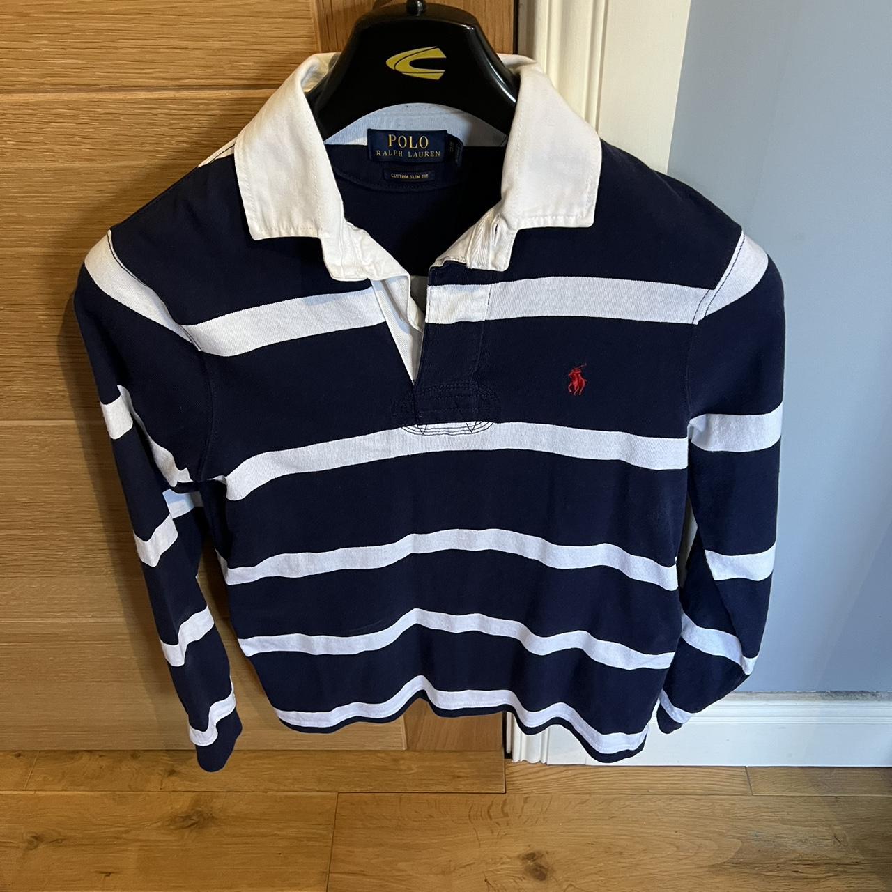 Polo Ralph Lauren Men's Navy and White Shirt | Depop