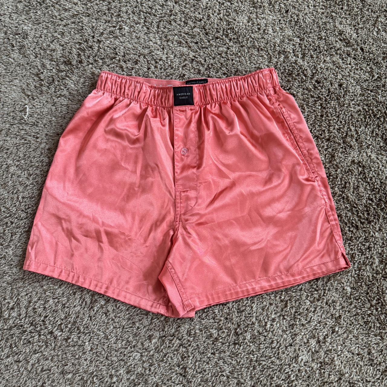 Pink American Eagle Boxers size s/p male #pink... - Depop