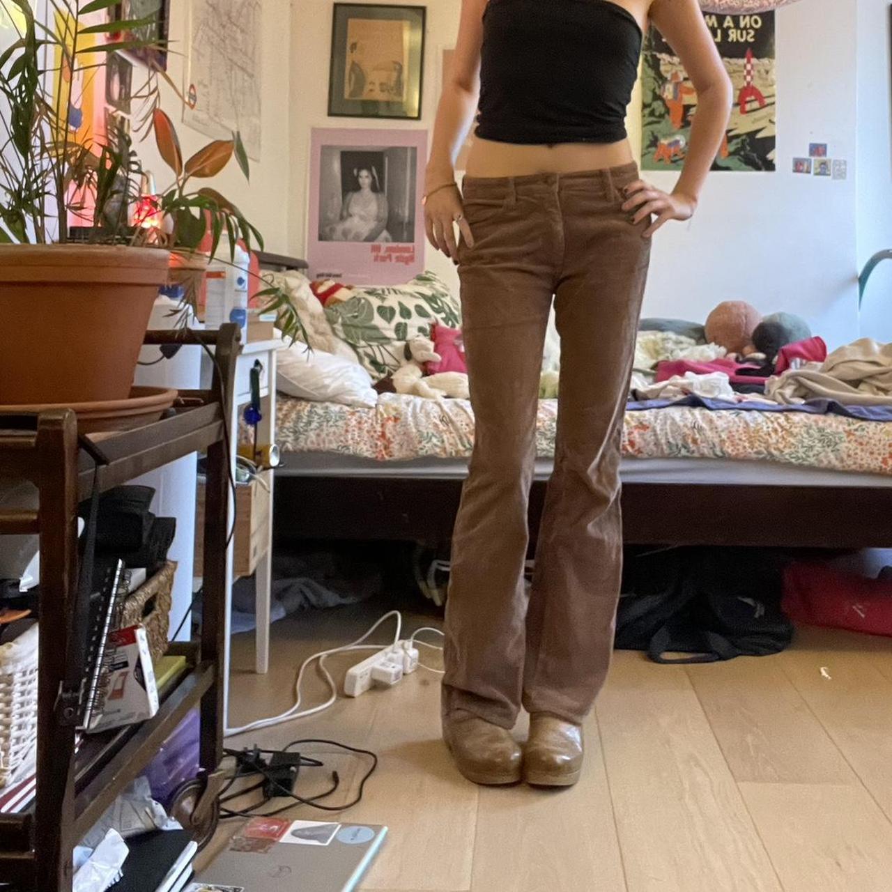brandy melville brown corduroy trousers slight... Depop