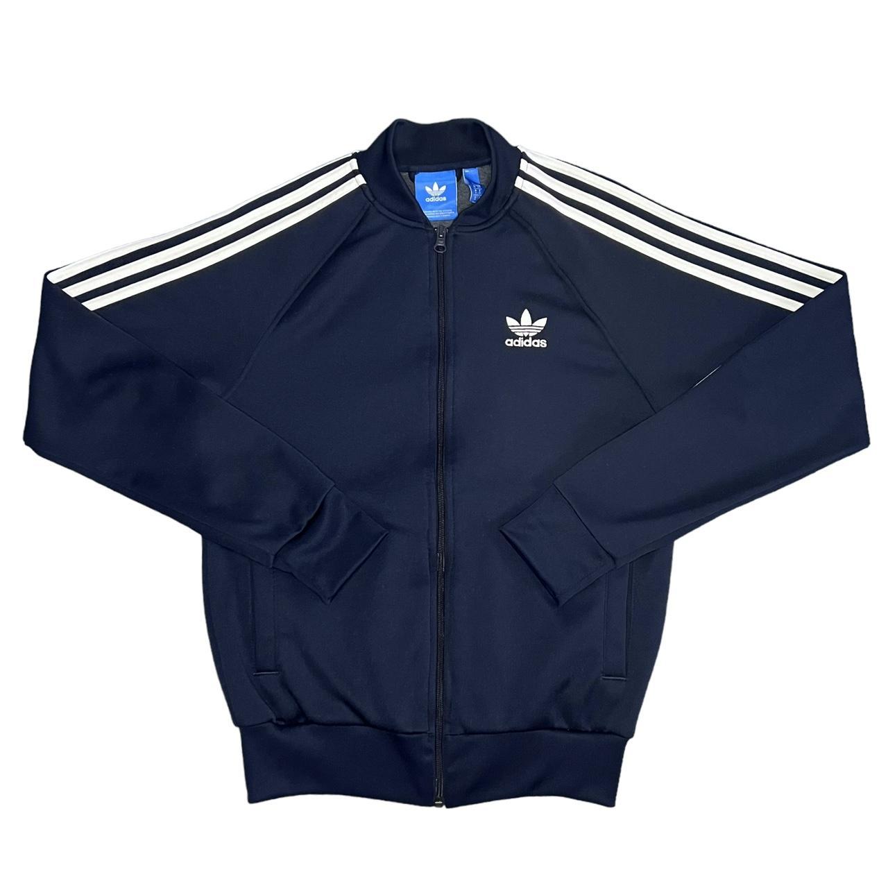 adidas originals track jacket in white and navy