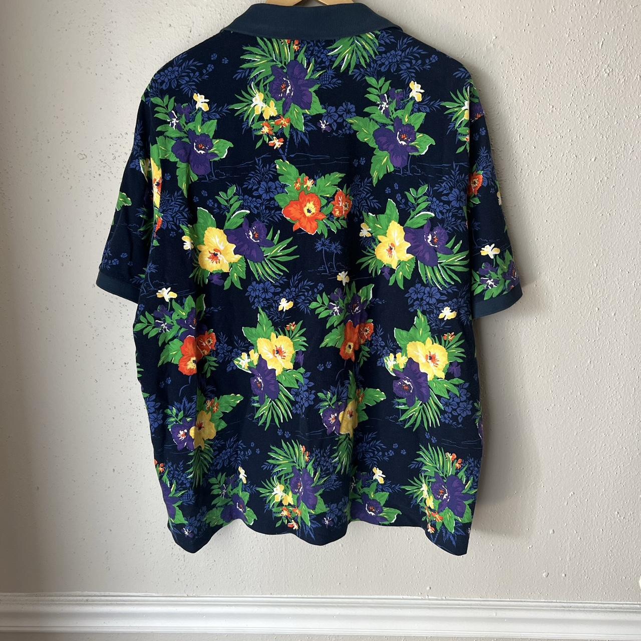 Polo ralph lauren floral polo Flaw shown Pit to... - Depop