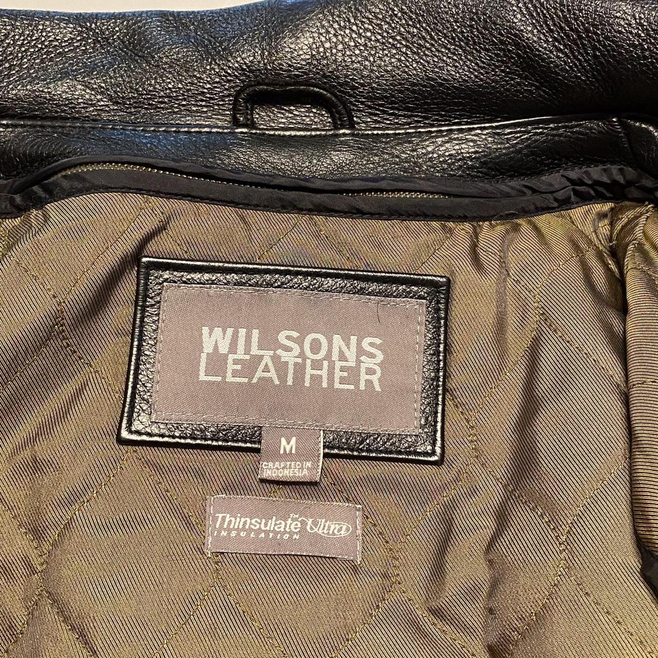 Wilsons Black Leather Jacket Coat *3M Thinsulate... Depop