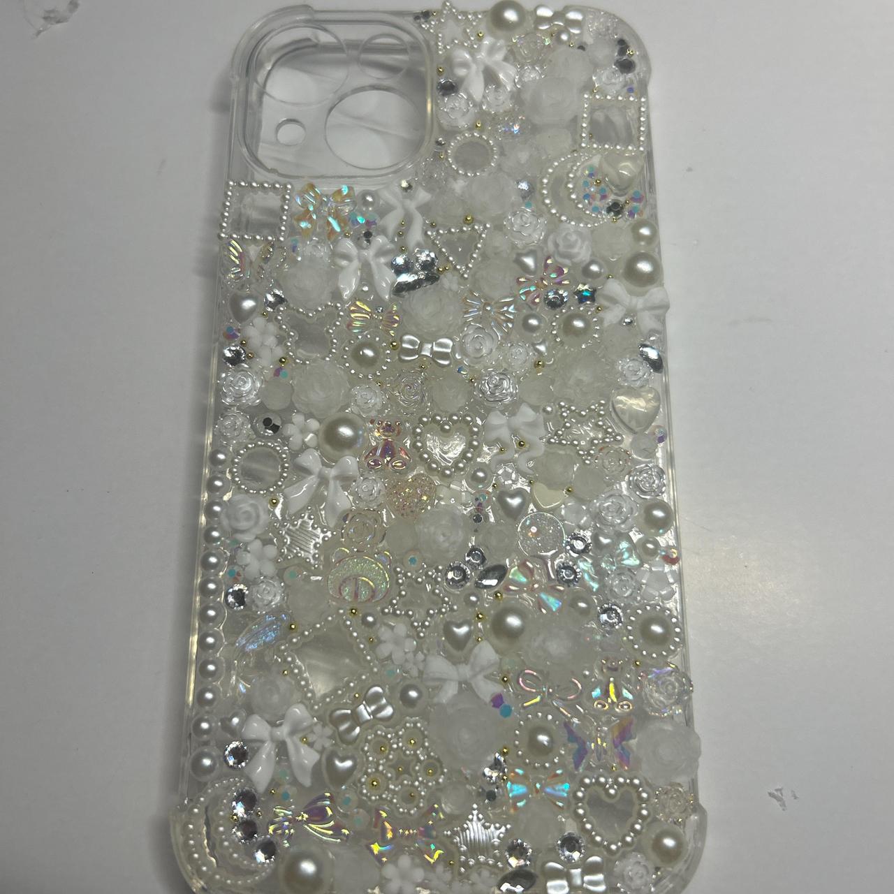 White IPhone 14 Junk Charm Case Made by me Depop