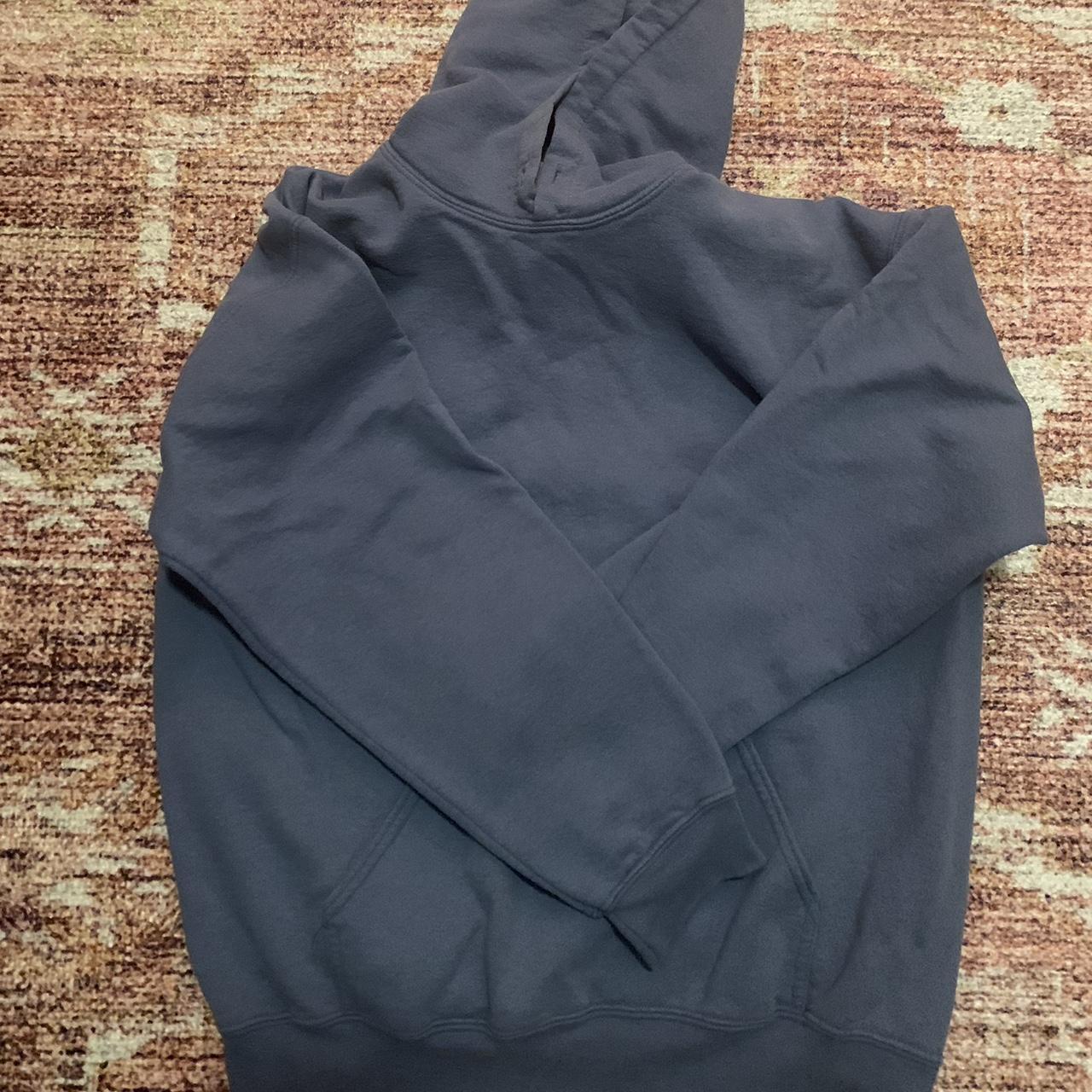 Plain blue hoodie missing drawstrings - Depop