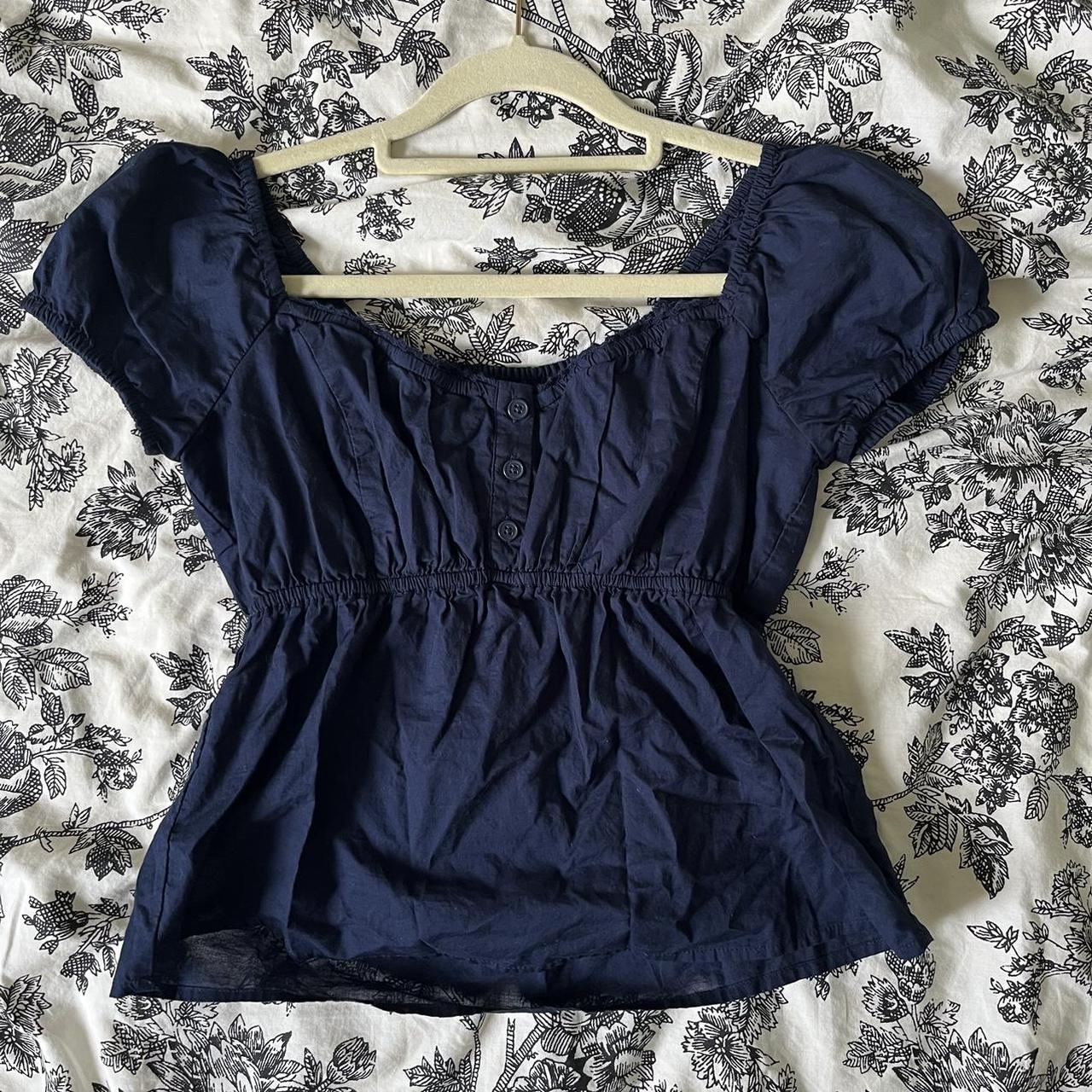 Hollister Co. Women's Navy Blouse | Depop