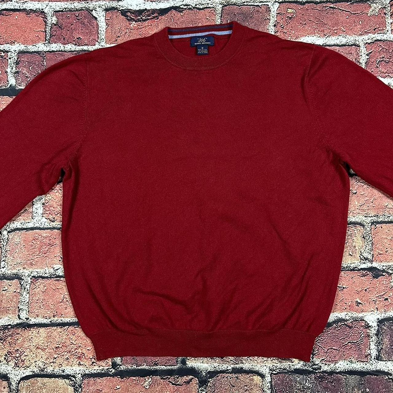 Brooks Brothers Men's Red and Burgundy Jumper Depop