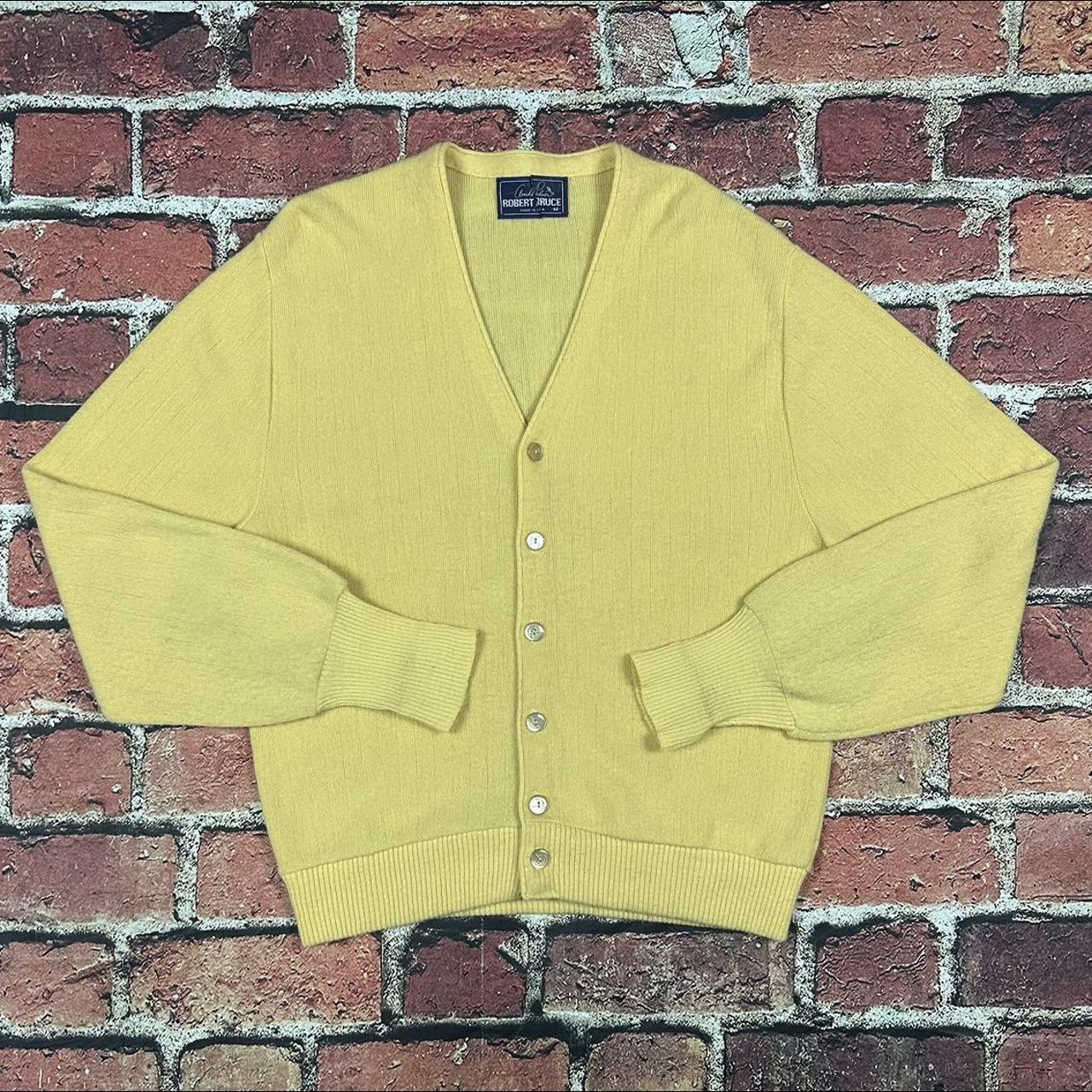 Men's Yellow Cardigan Depop