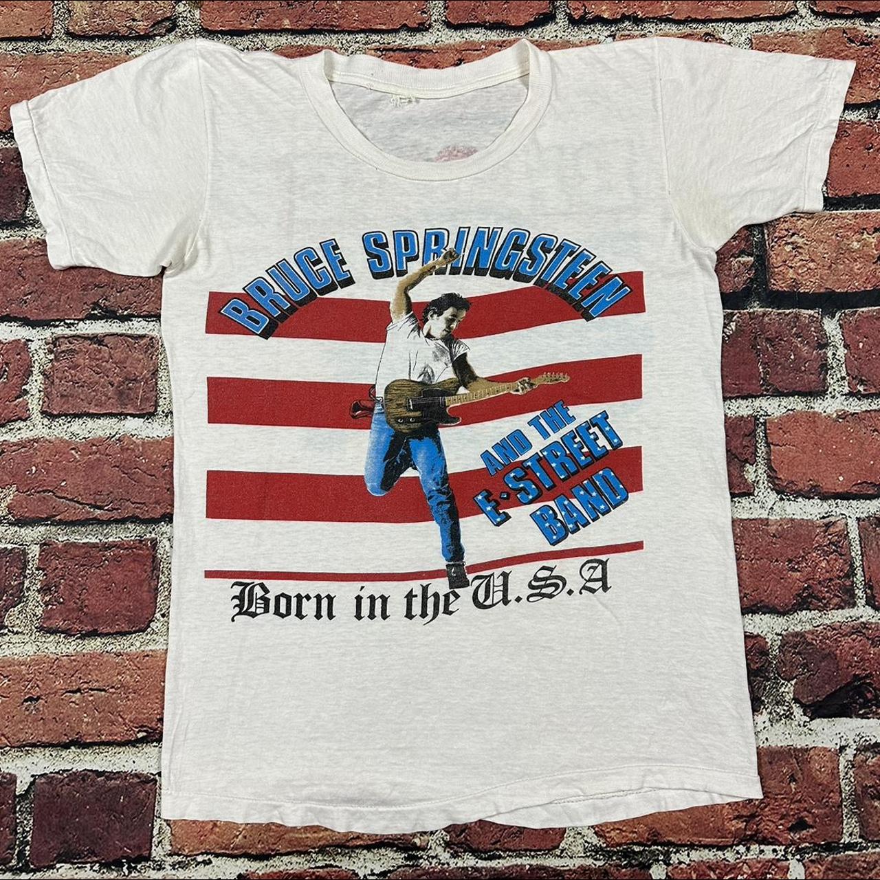 Vintage 80s Bruce Springsteen Born In The USA Tour T...