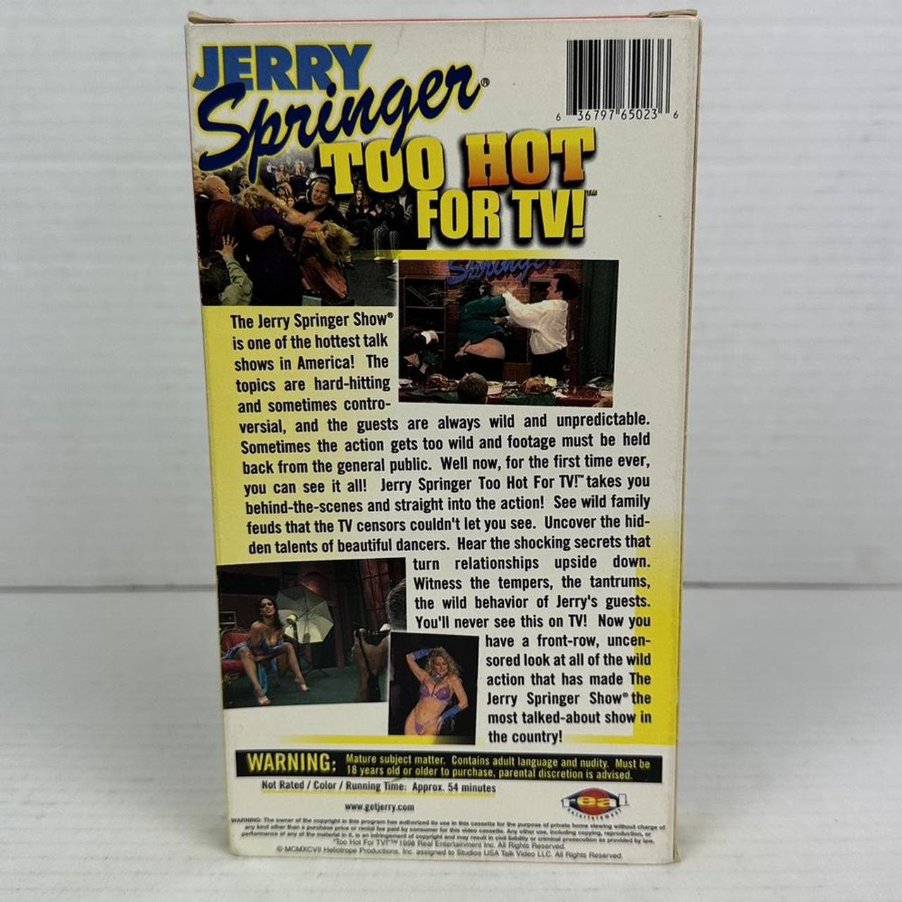 Vintage Jerry Springer: Too Hot for TV VHS 1998... - Depop