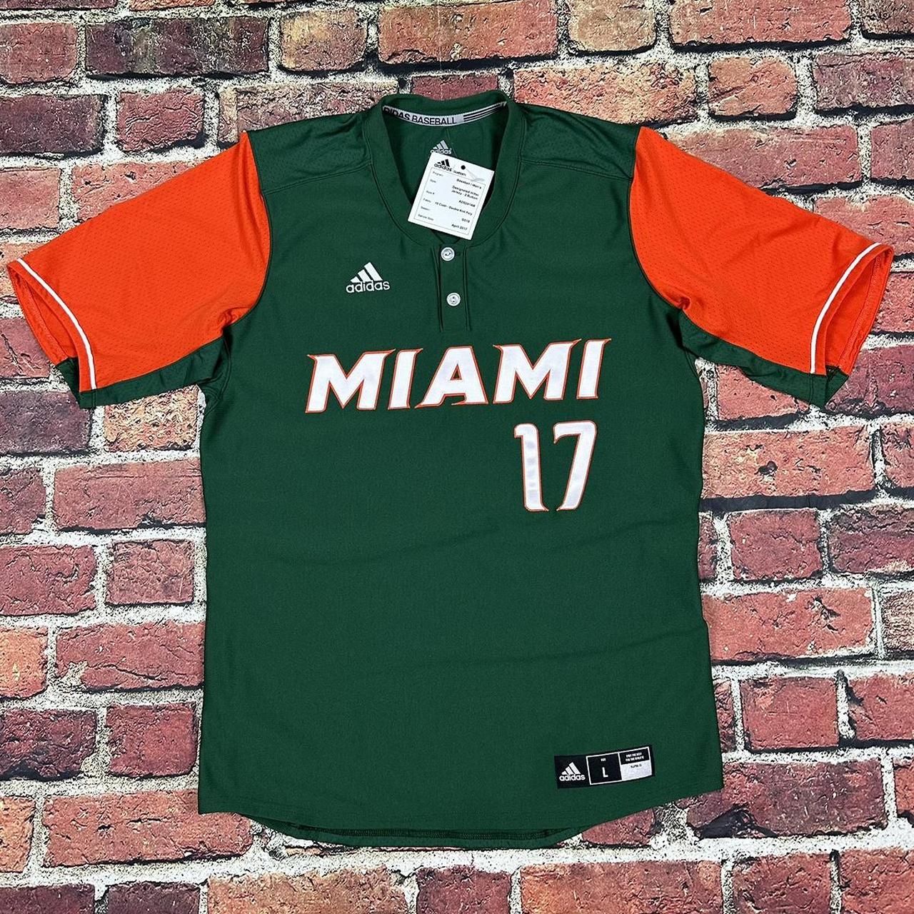 Miami Hurricanes adidas Baseball Jersey - Green