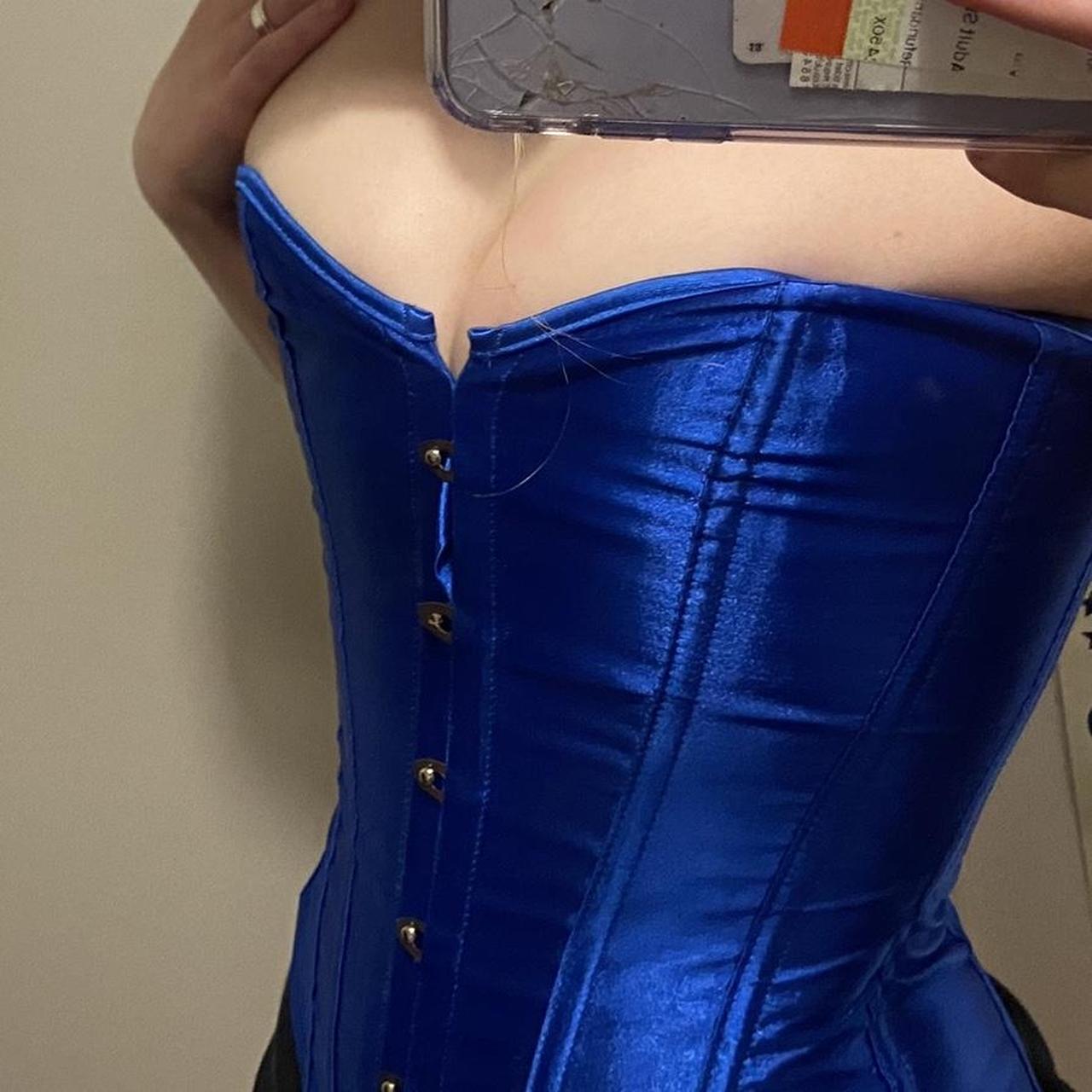 blue corset top, worn once for halloween. perfect... Depop