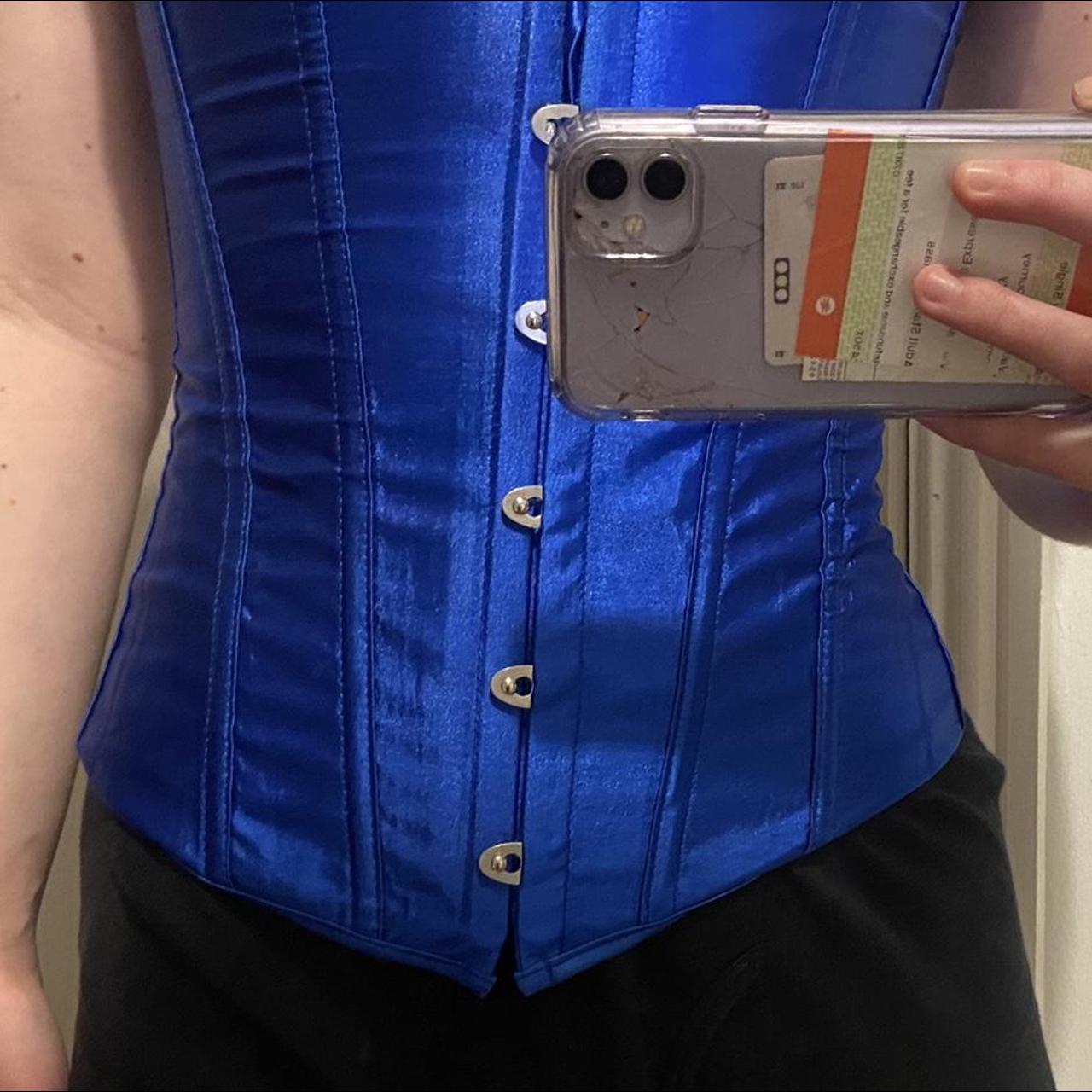 blue corset top, worn once for halloween. perfect... Depop